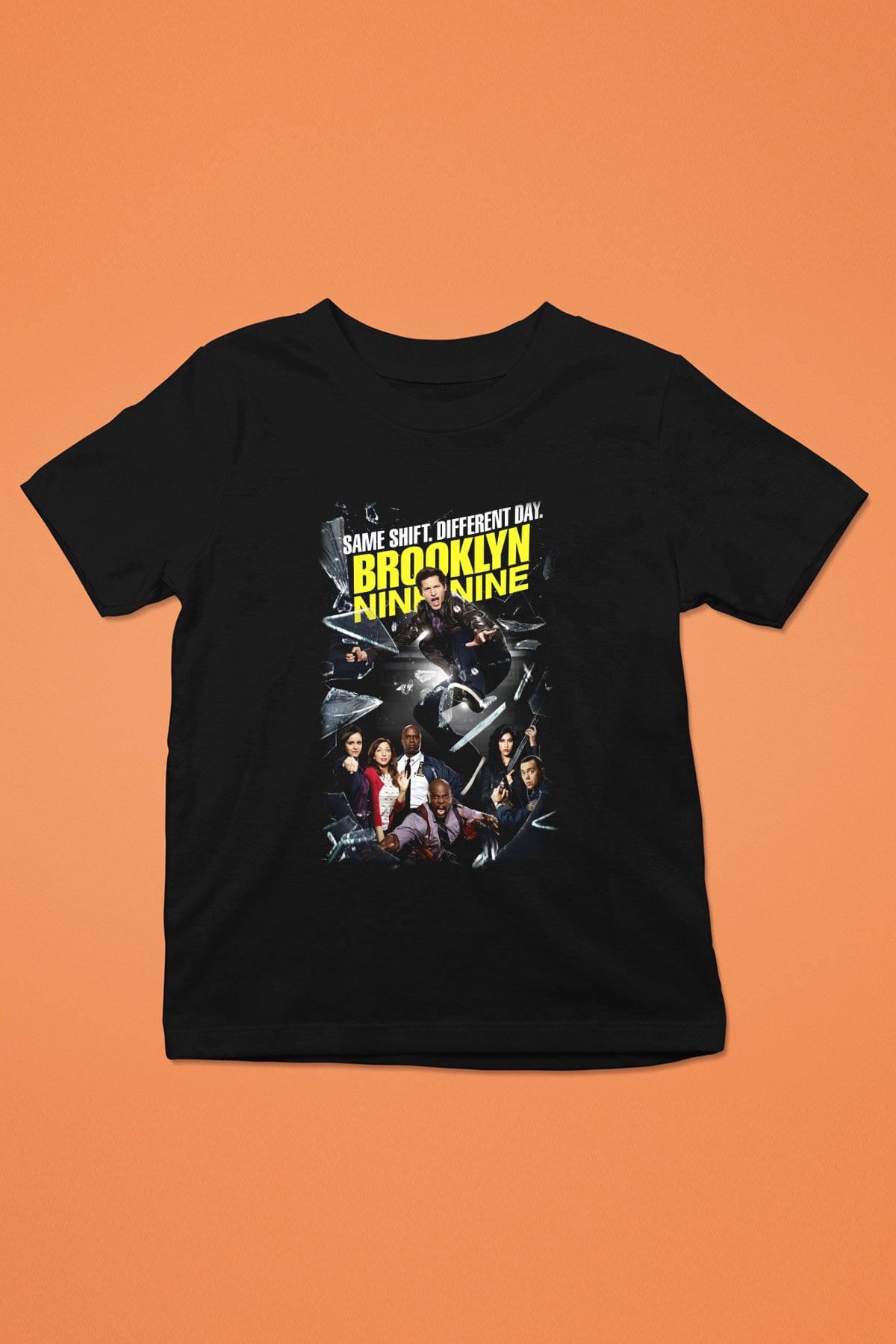 Brooklyn Nine-Nine Baskılı Siyah Unisex Çocuk Tişört