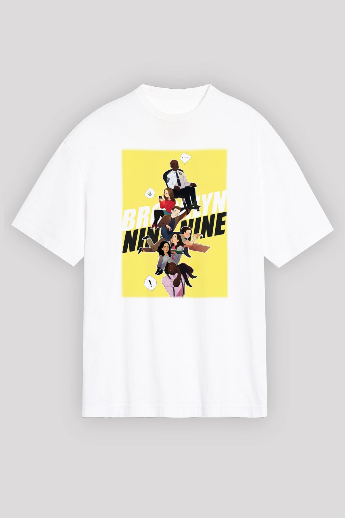Brooklyn Nine-Nine Beyaz Unisex Oversize Tişört T-Shirt