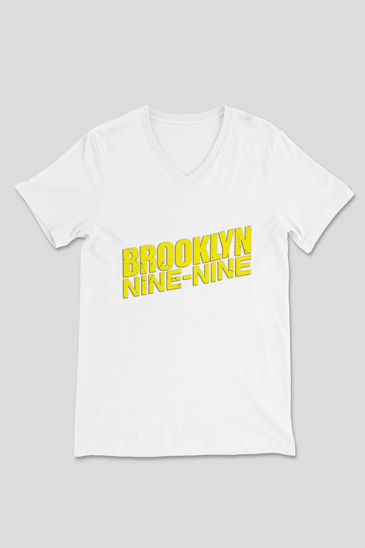 Brooklyn Nine-Nine Beyaz Unisex V Yaka Tişört T-Shirt