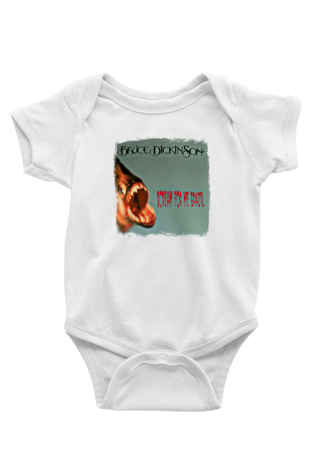 Bruce Dickinson Baskılı Unisex Beyaz Bebek Body - Zıbın