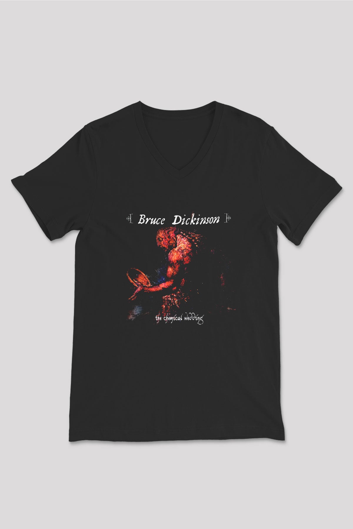 Bruce Dickinson Siyah Unisex V Yaka Tişört