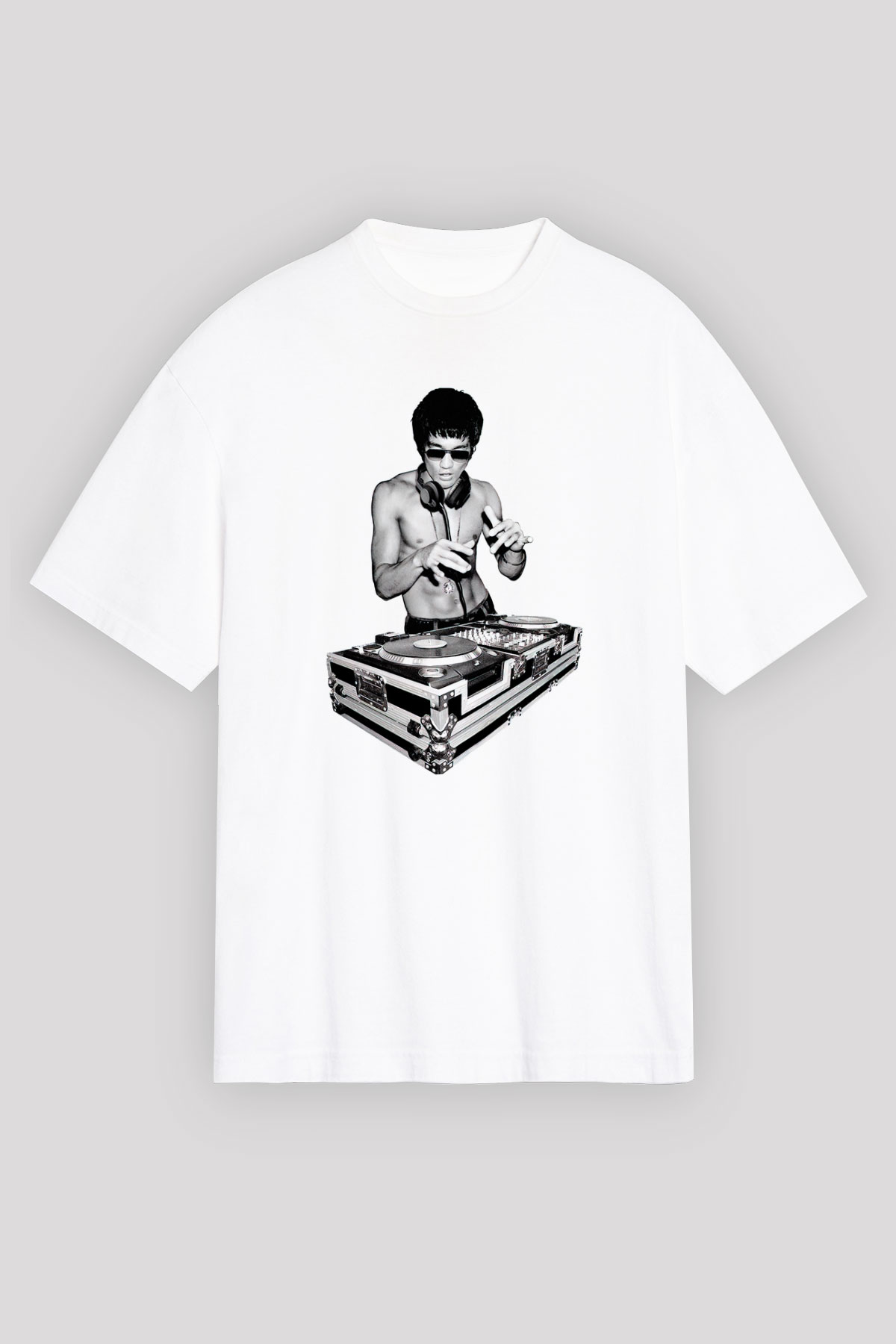 Bruce Lee Beyaz Unisex Oversize Tişört T-Shirt