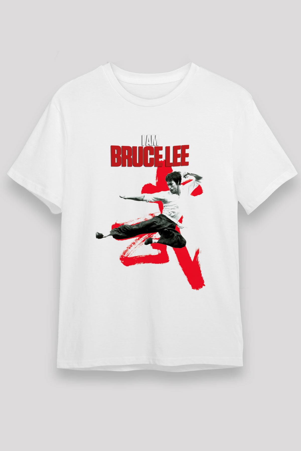 Bruce Lee Beyaz Unisex Tişört T-Shirt - TişörtFabrikası