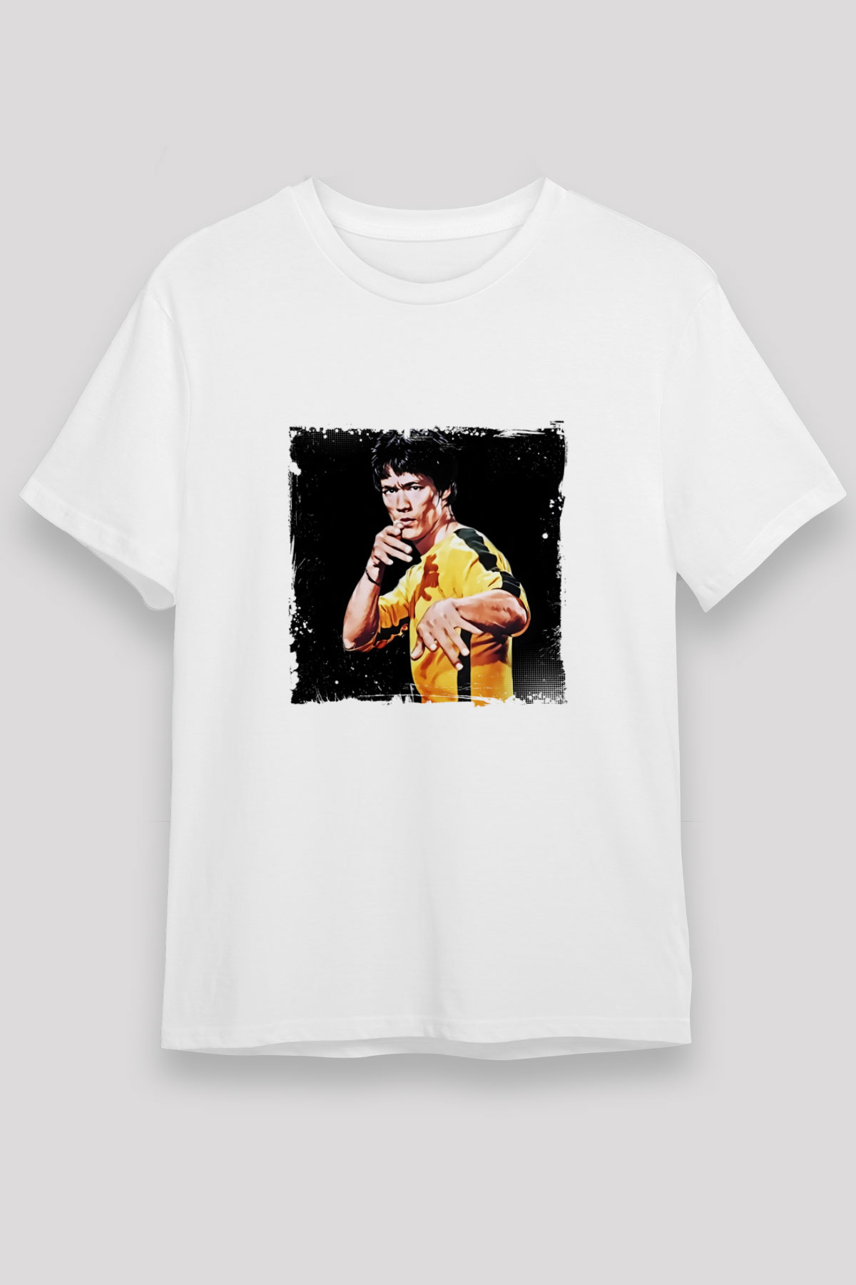 Bruce Lee Unisex Baskılı Beyaz Tişört