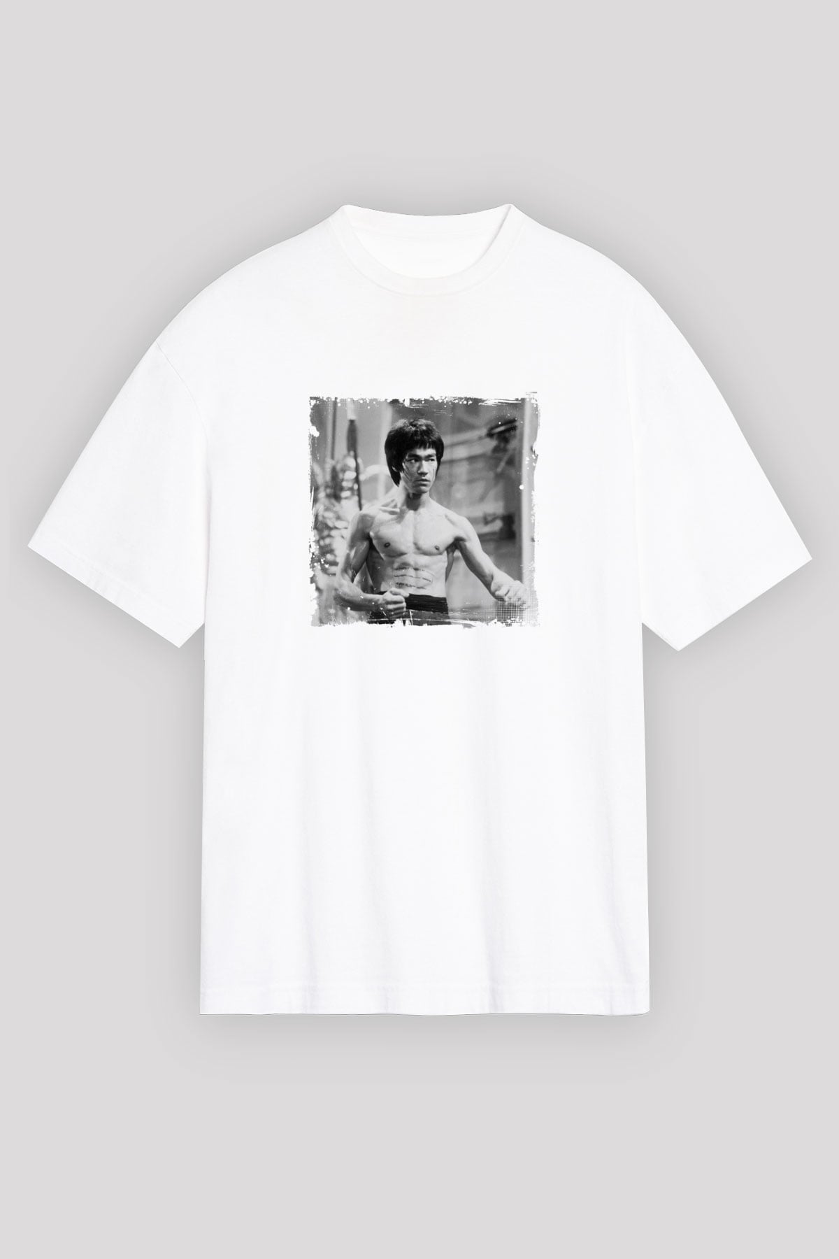 Bruce Lee Unisex Baskılı Beyaz Tişört