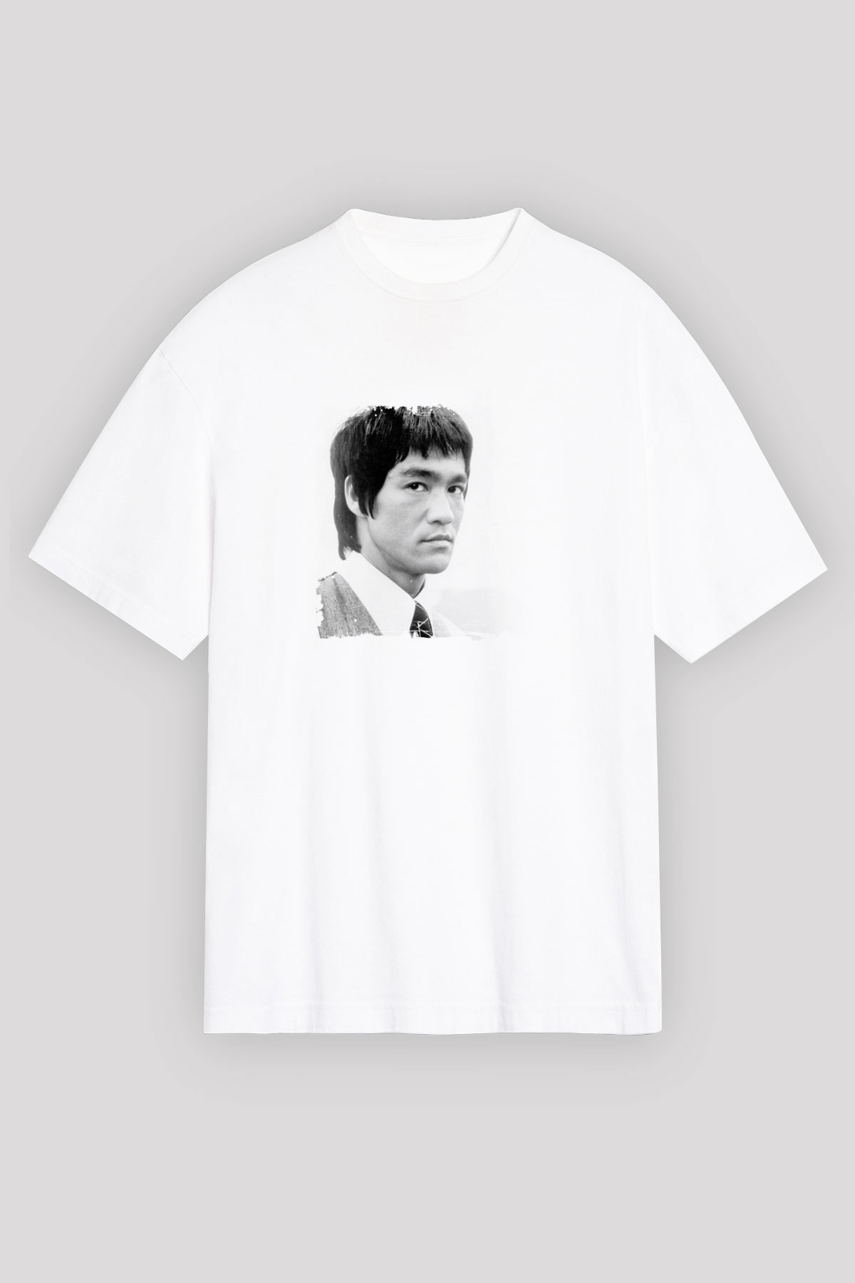 Bruce Lee Unisex Baskılı Beyaz Tişört