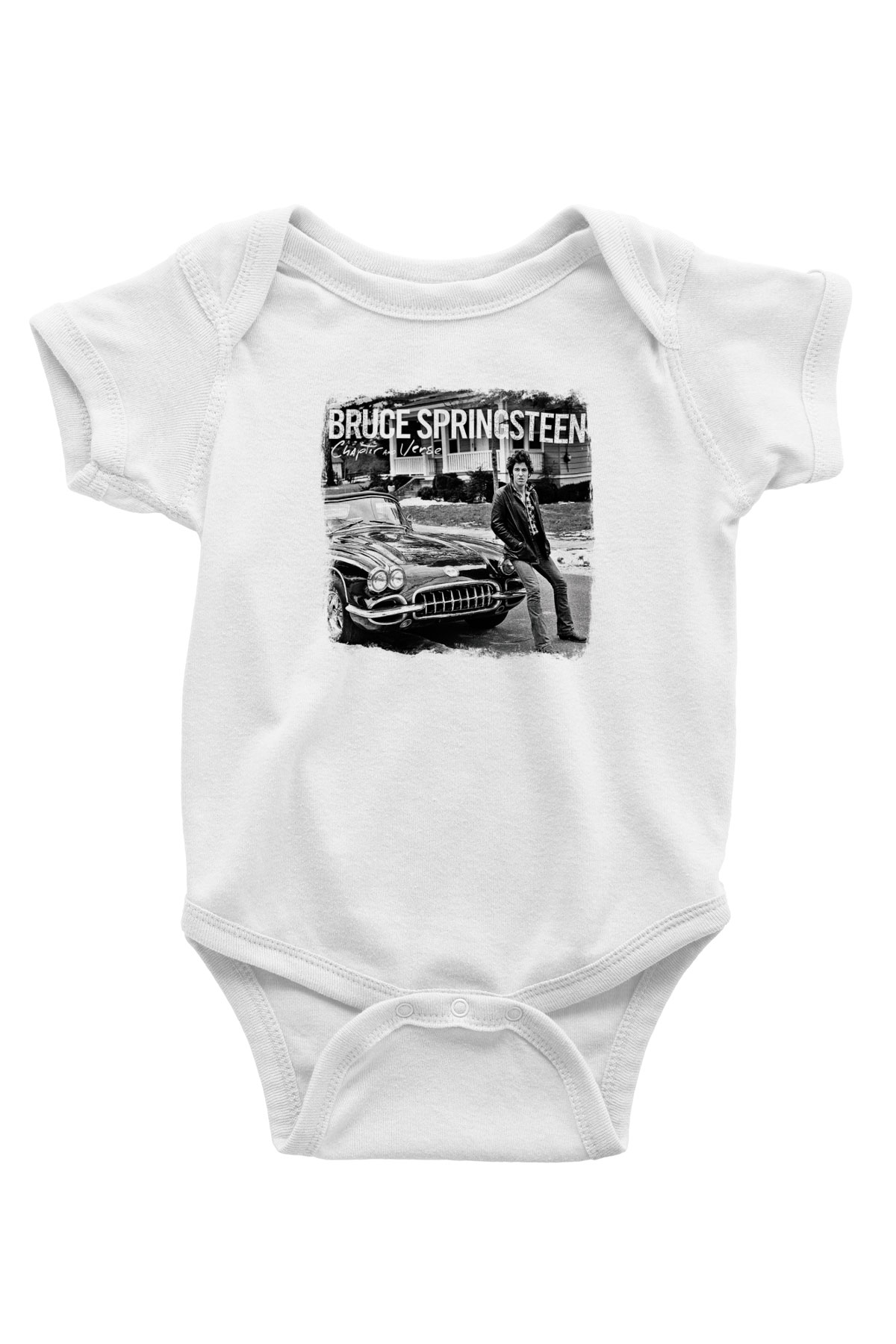 Bruce Springsteen Baskılı Unisex Beyaz Bebek Body - Zıbın