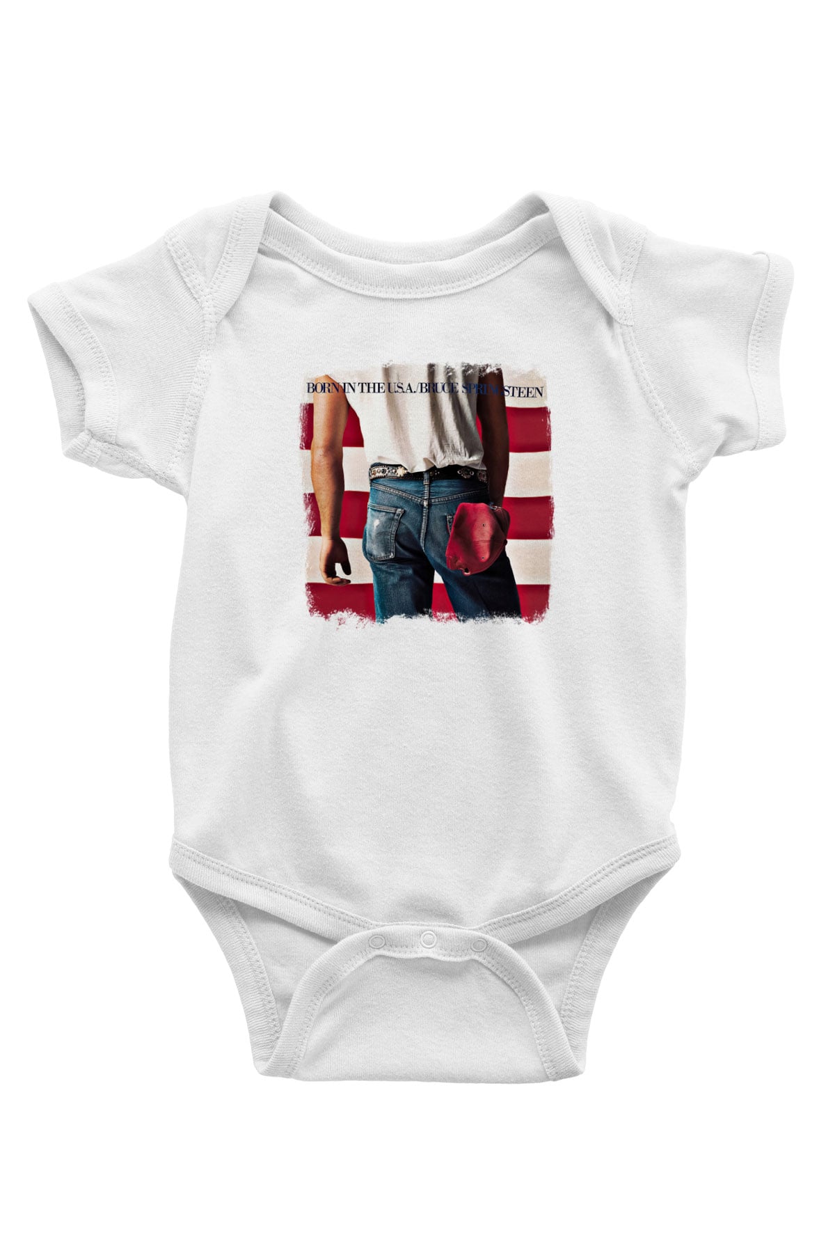 Bruce Springsteen Baskılı Unisex Beyaz Bebek Body - Zıbın