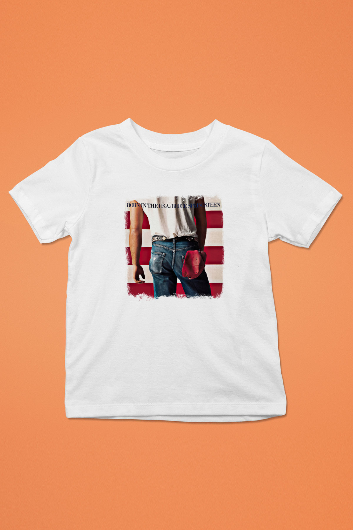 Bruce Springsteen Baskılı Unisex Beyaz Çocuk Tişört