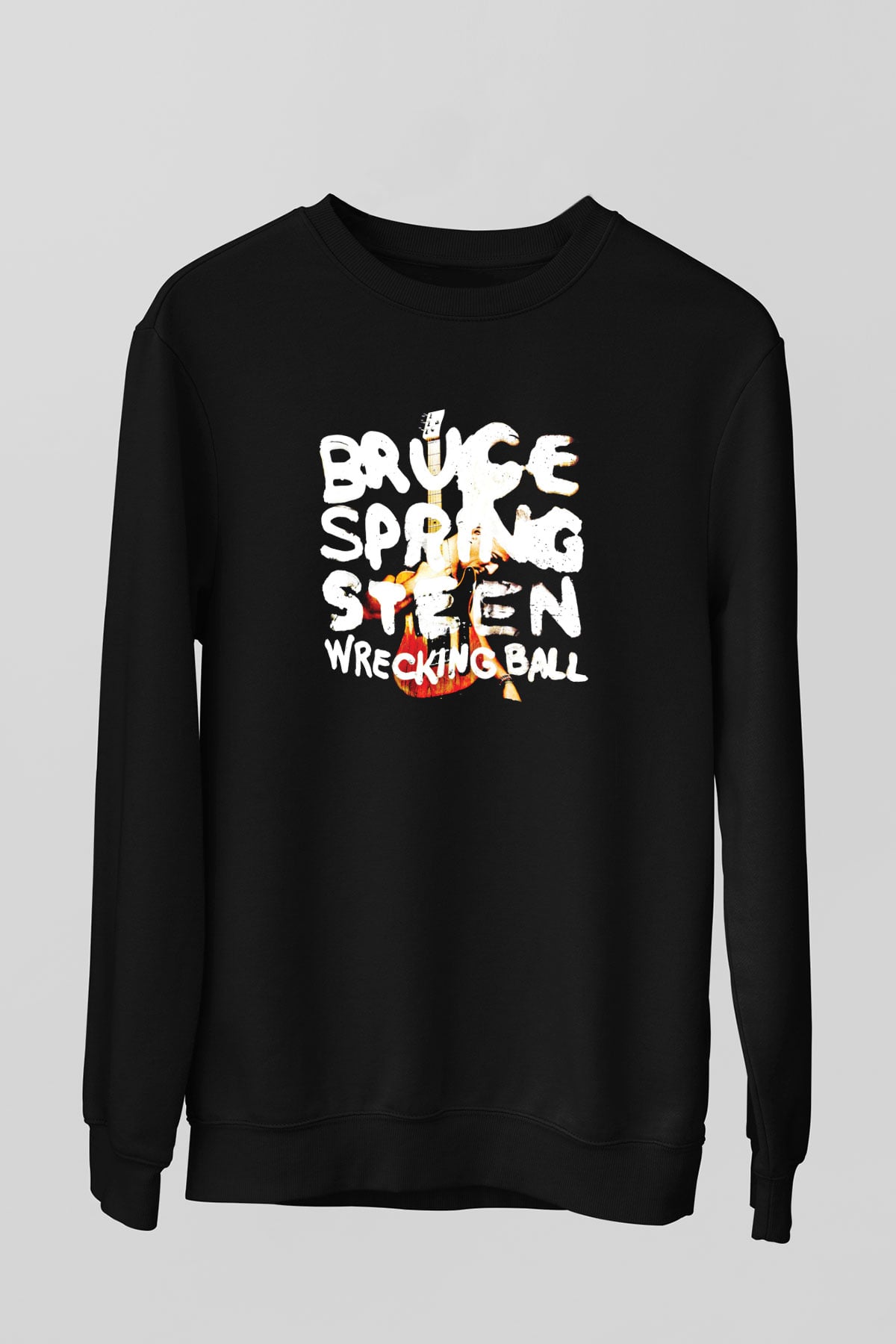Bruce Springsteen Baskılı Unisex Siyah Sweatshirt