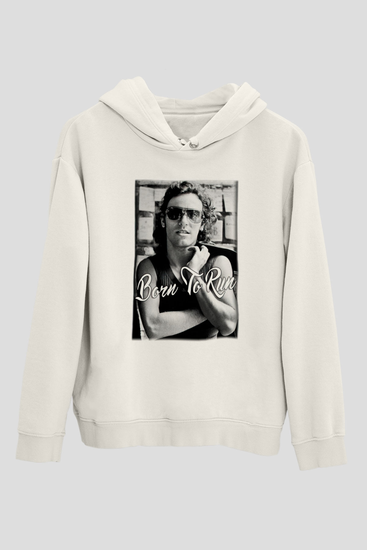 Bruce Springsteen Beyaz Unisex Kapşonlu Sweatshirt