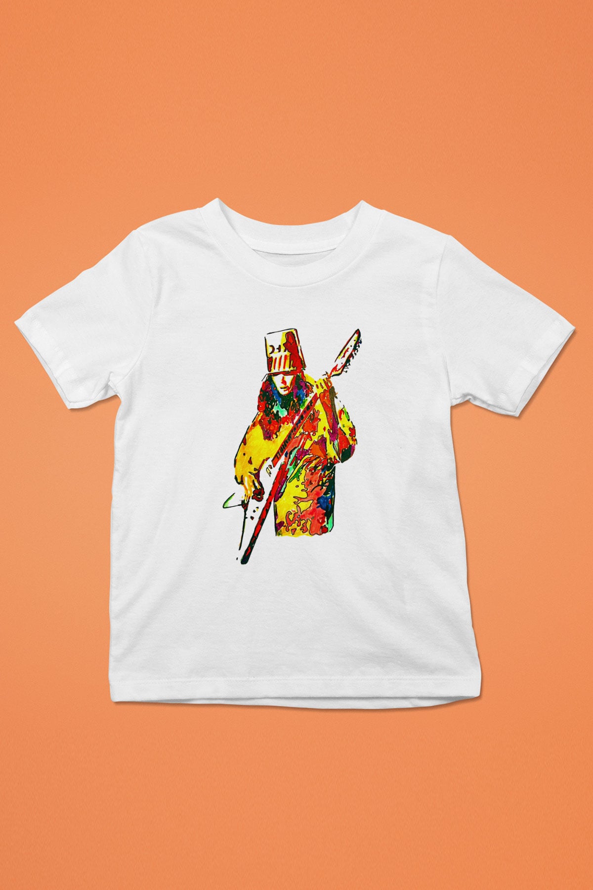 Buckethead Baskılı Beyaz Unisex Beyaz Çocuk Tişört - Tshirt