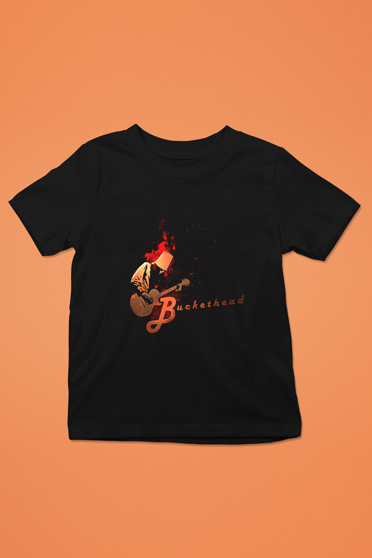 Buckethead Baskılı Unisex Siyah Çocuk Tişört - Tshirt