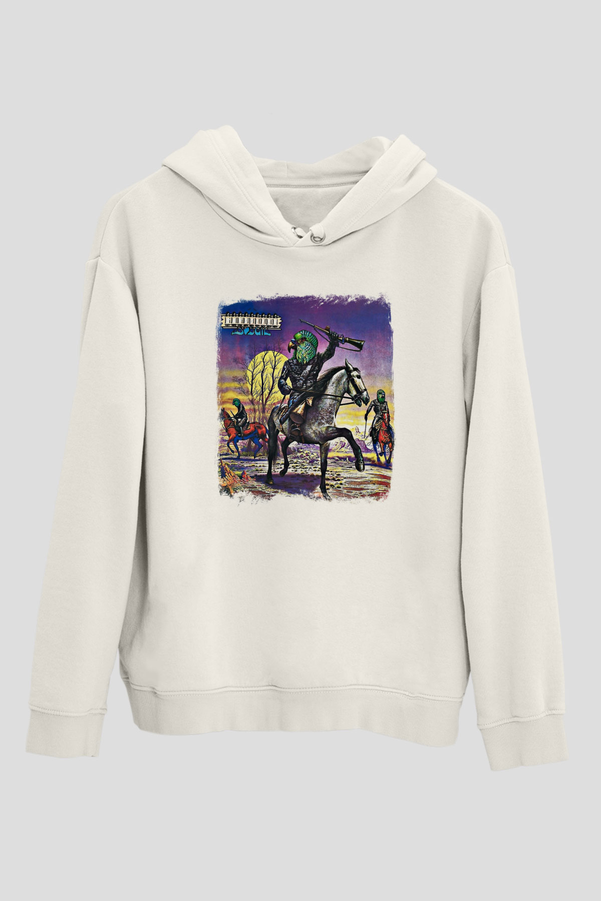 Budgie Baskılı Unisex Beyaz Hoodie