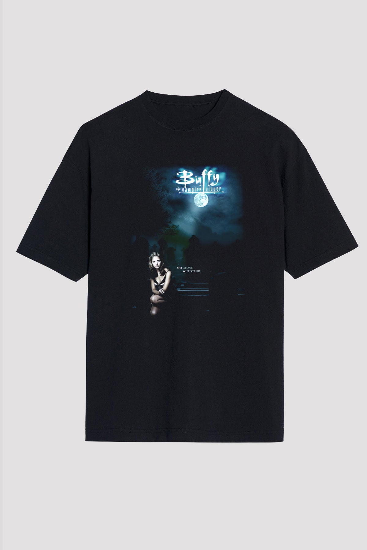 Buffy the Vampire Slayer Siyah Unisex Oversize Tişört T-Shirt