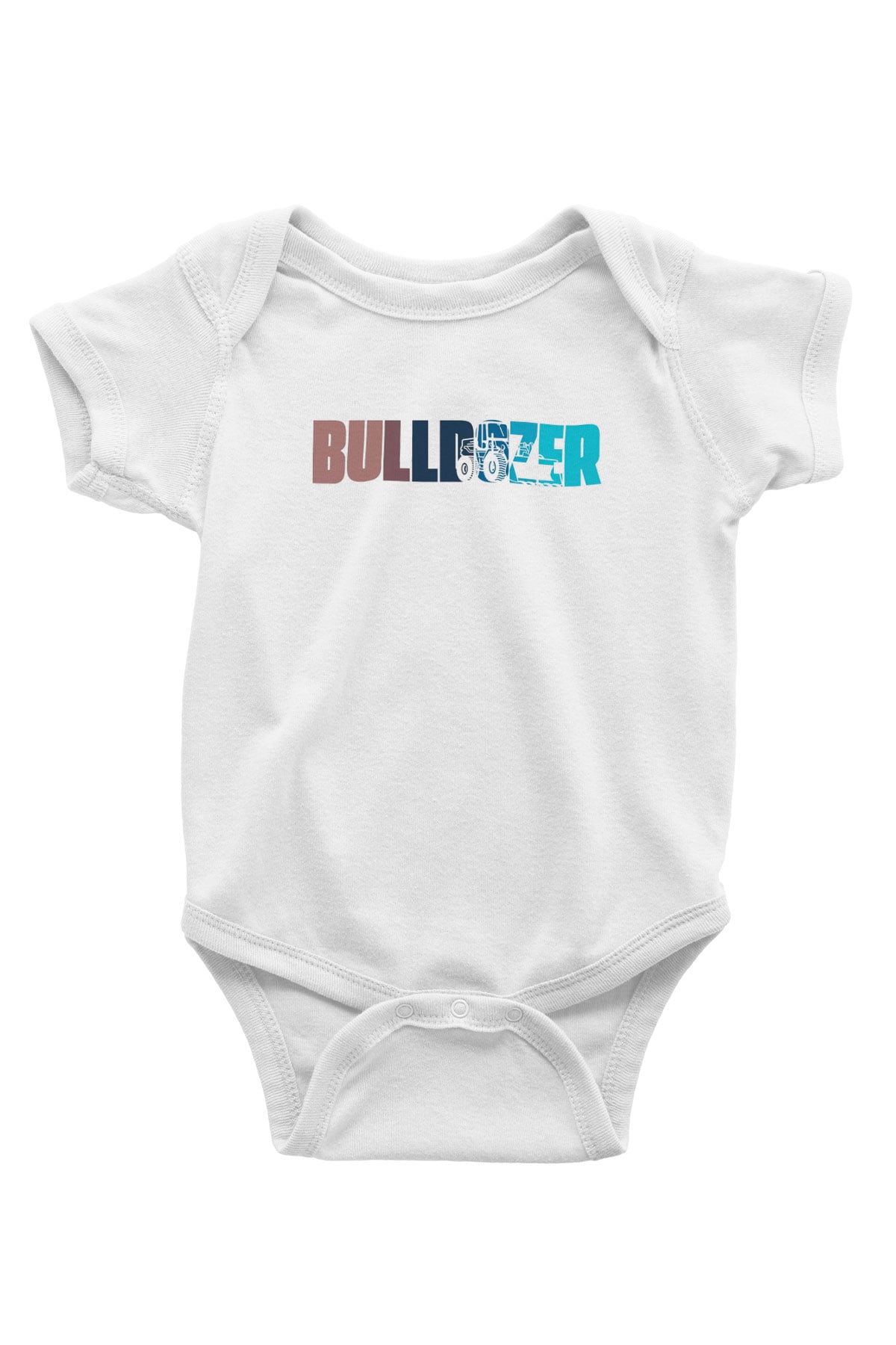 Buldozer operatörü Beyaz Bebek Body - Zıbın