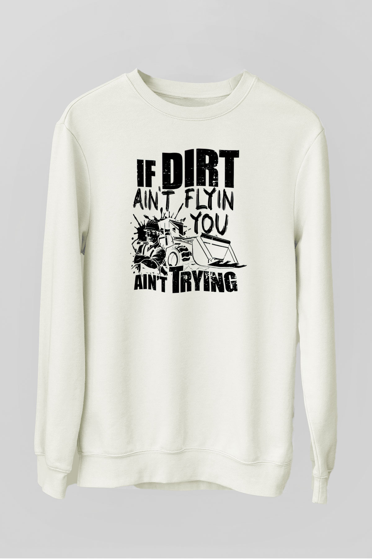 Buldozer operatörü Beyaz Unisex Sweatshirt