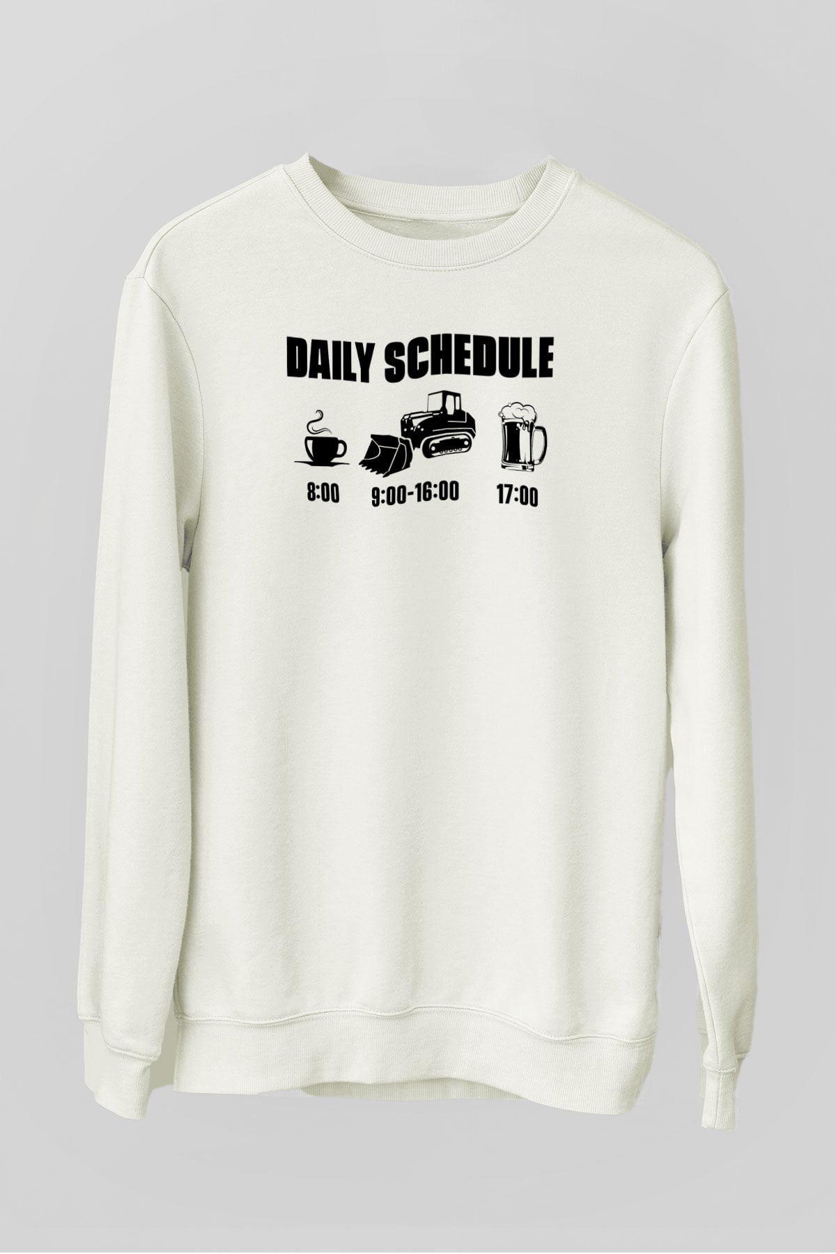 Buldozer operatörü Beyaz Unisex Sweatshirt