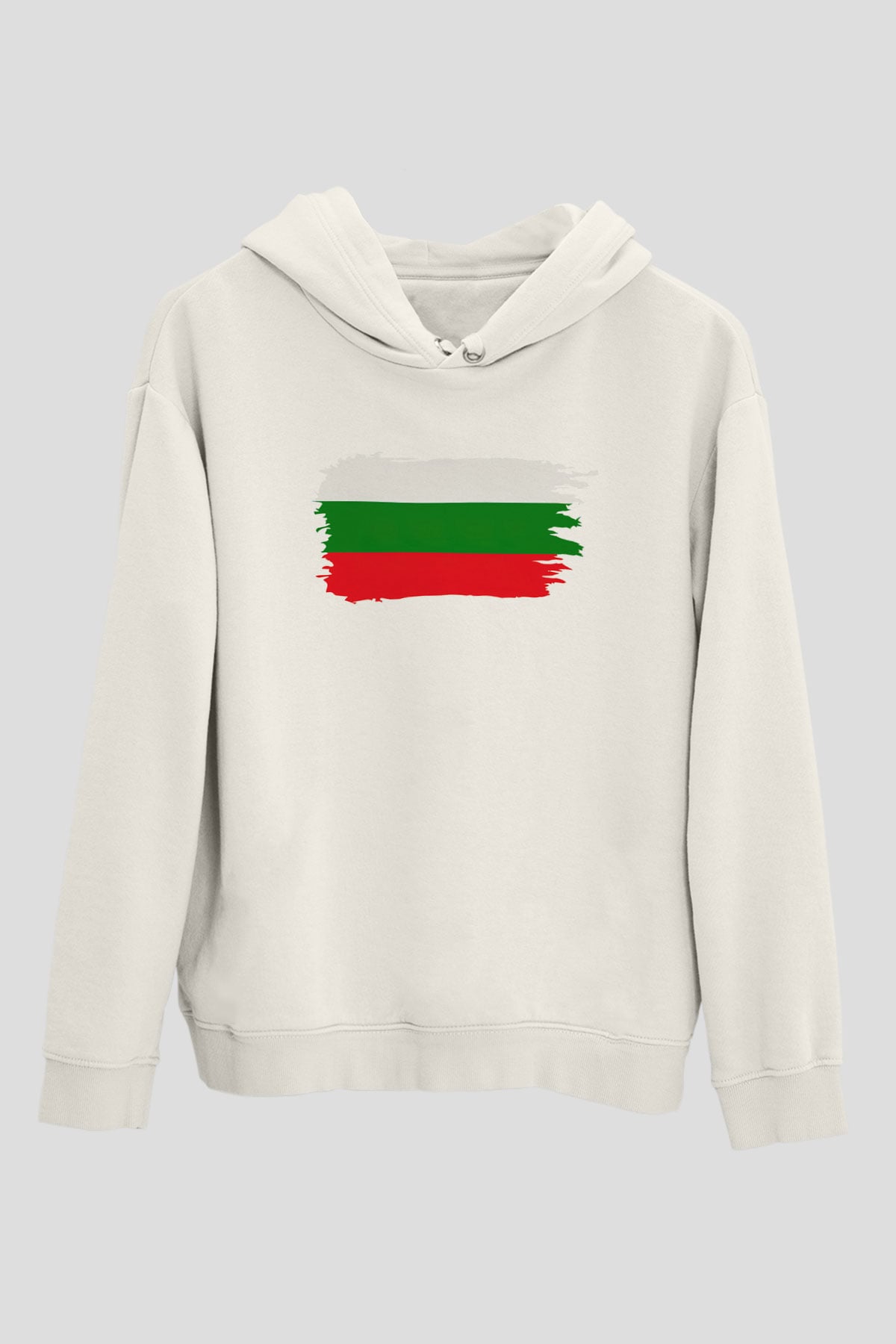 Bulgaristan Beyaz Unisex Kapşonlu Sweatshirt