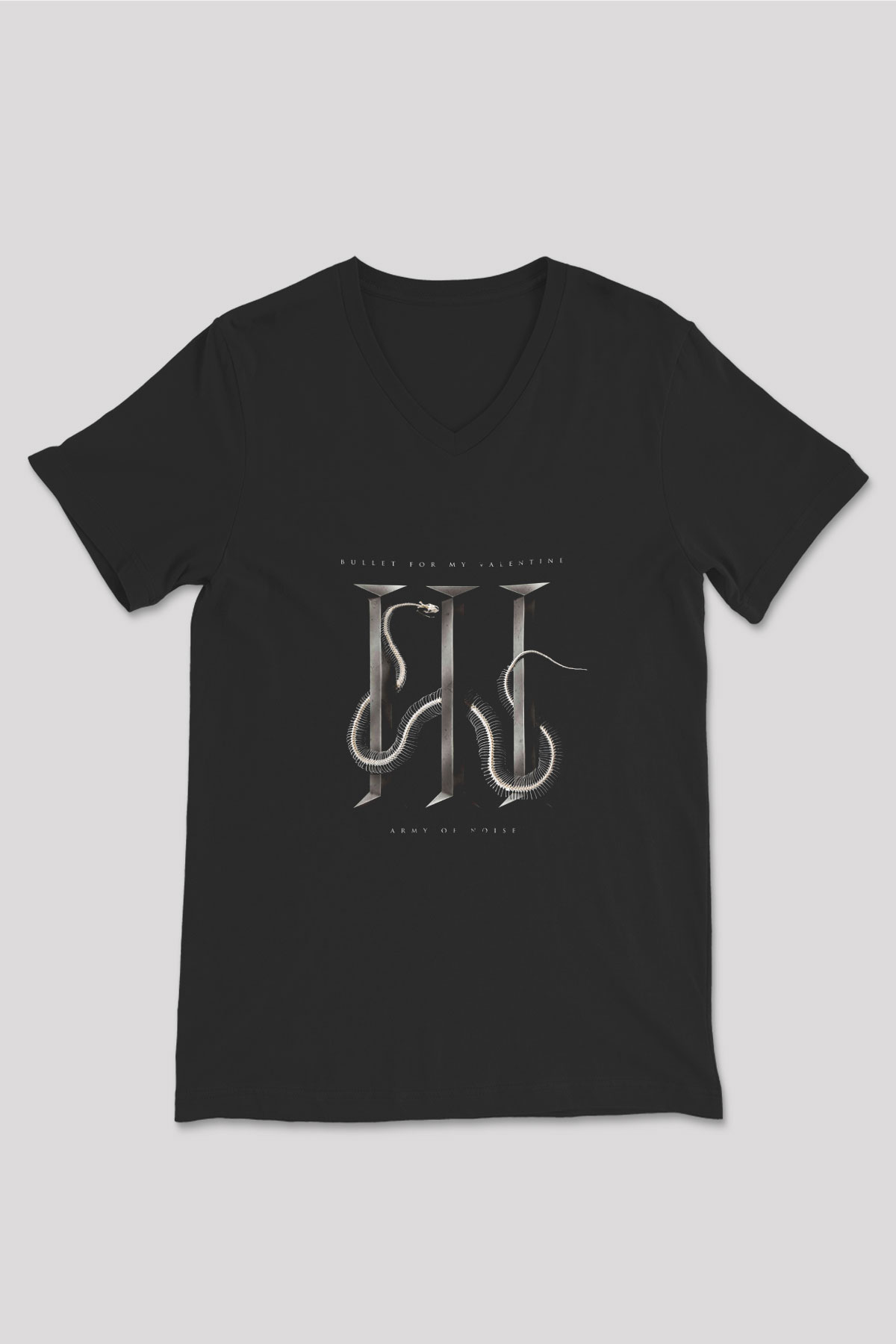 Bullet for My Valentine Baskılı Unisex Siyah V Yaka Tişört