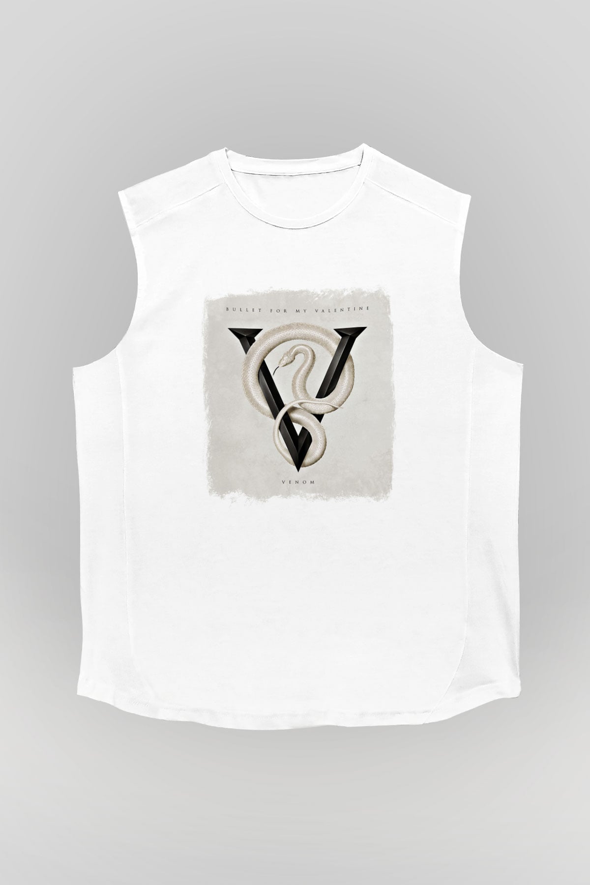 Bullet for My Valentine Baskılı Unisex Beyaz Kolsuz Tişört