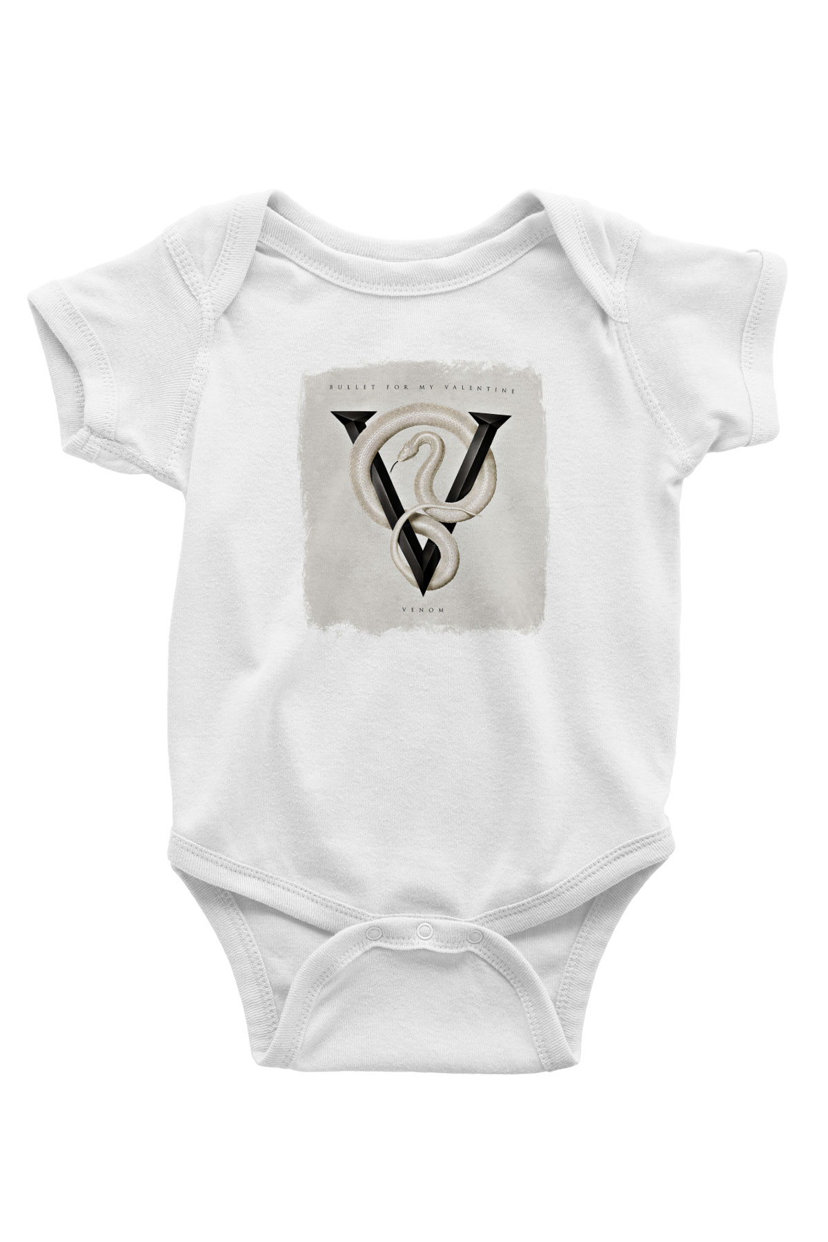 Bullet for My Valentine Baskılı Unisex Beyaz Bebek Body - Zıbın
