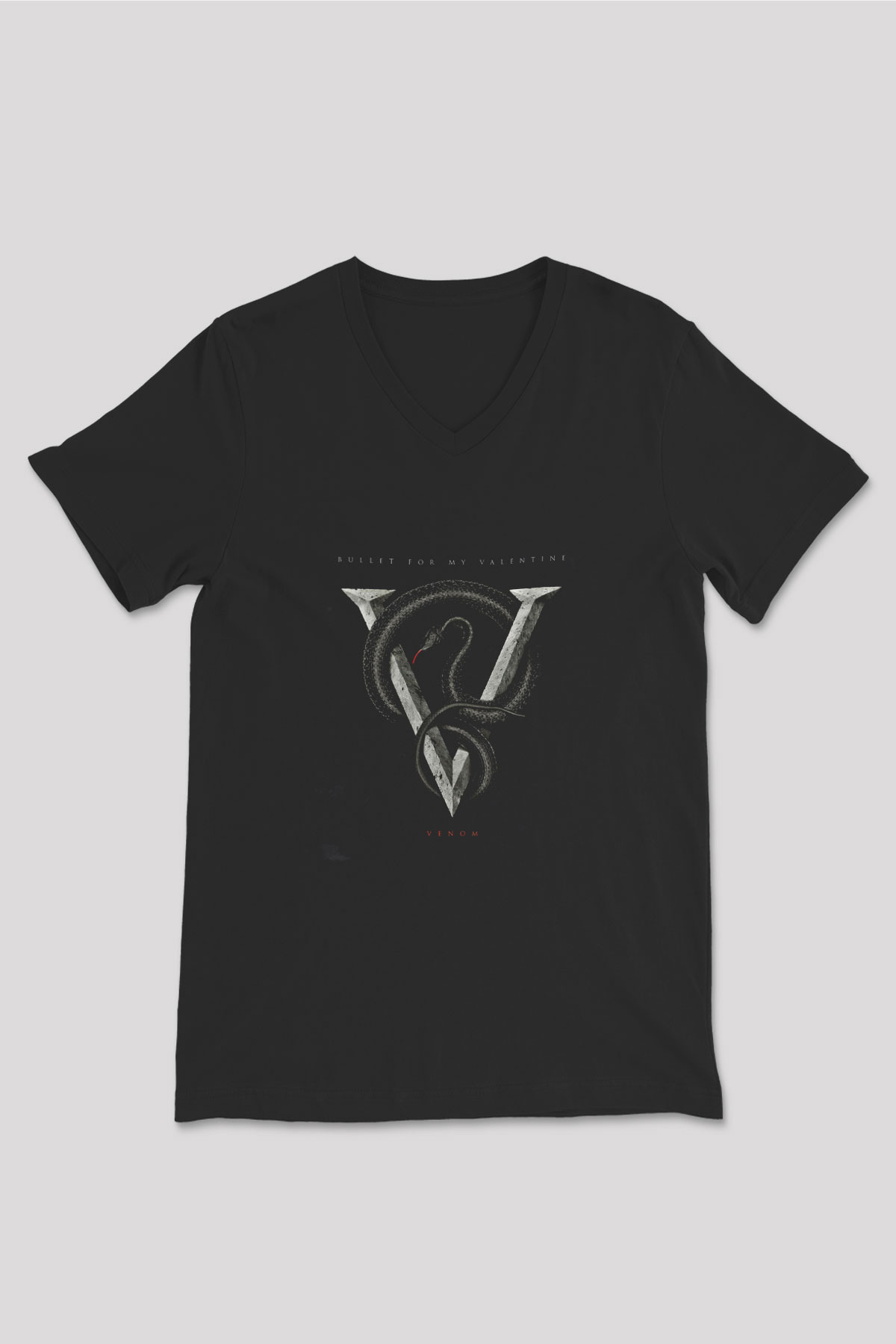 Bullet for My Valentine Baskılı Unisex Siyah V Yaka Tişört