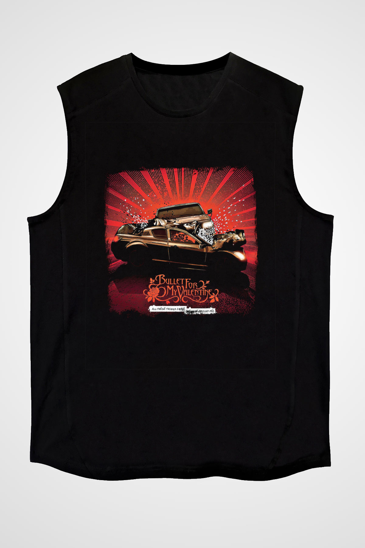 Bullet for My Valentine Baskılı Unisex Siyah Kolsuz Tişört