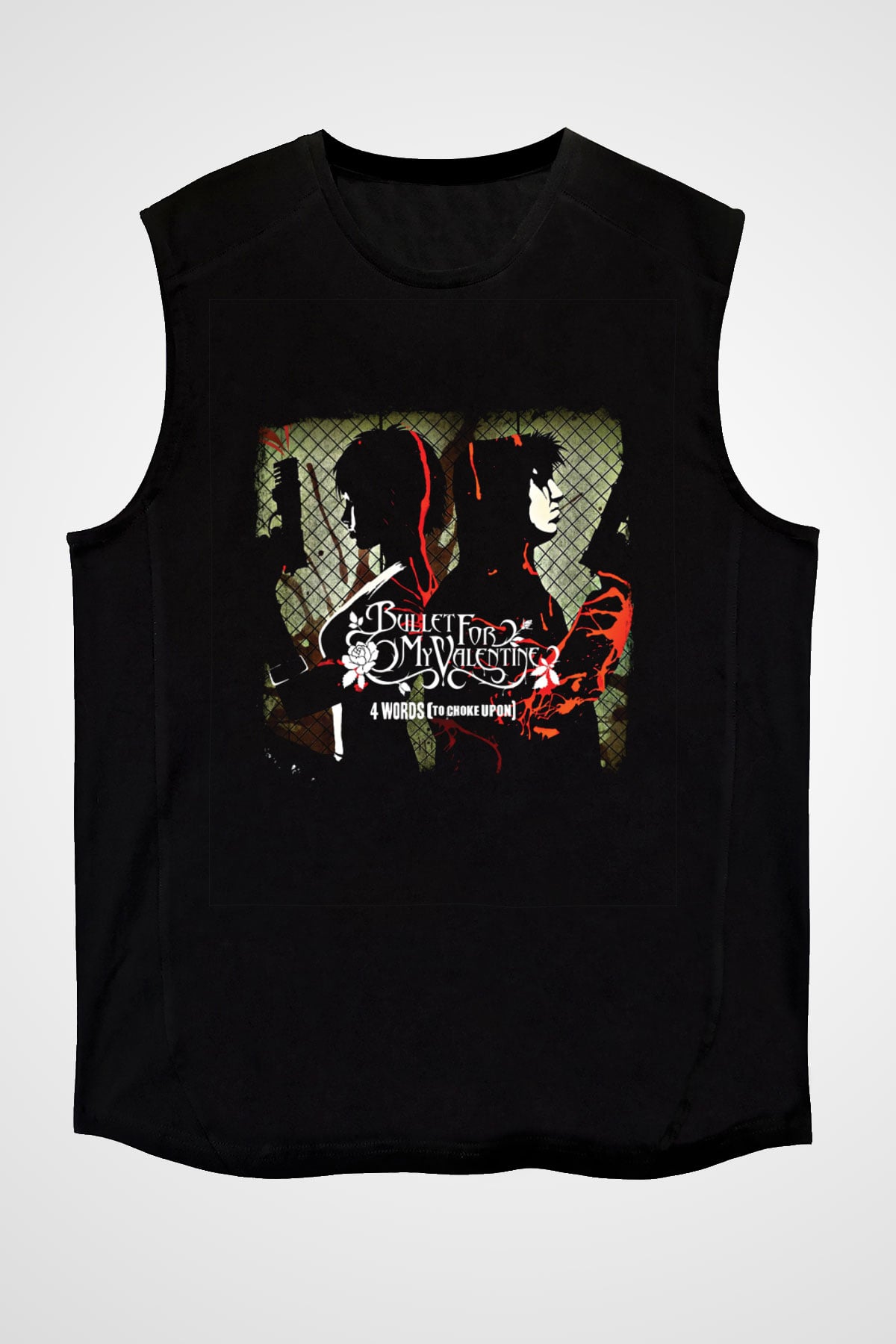 Bullet for My Valentine Baskılı Unisex Siyah Kolsuz Tişört