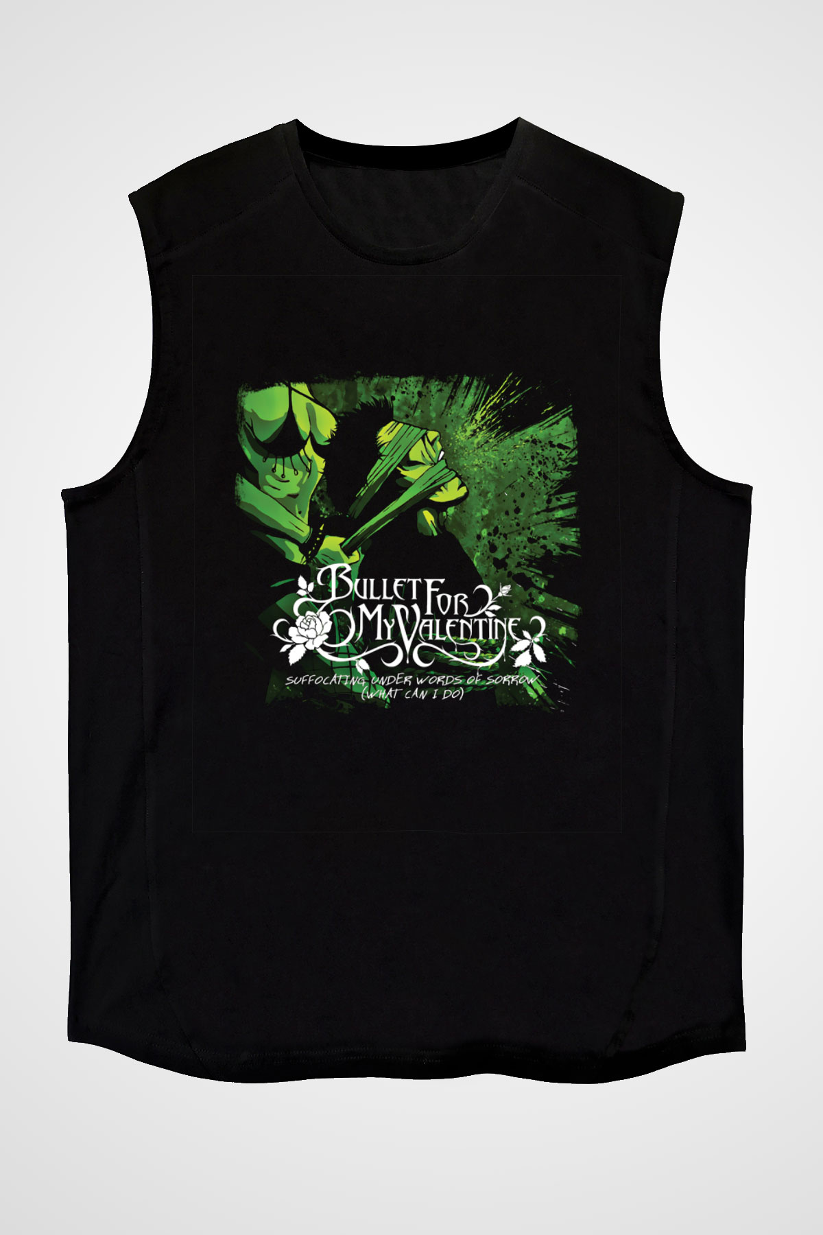 Bullet for My Valentine Baskılı Unisex Siyah Kolsuz Tişört