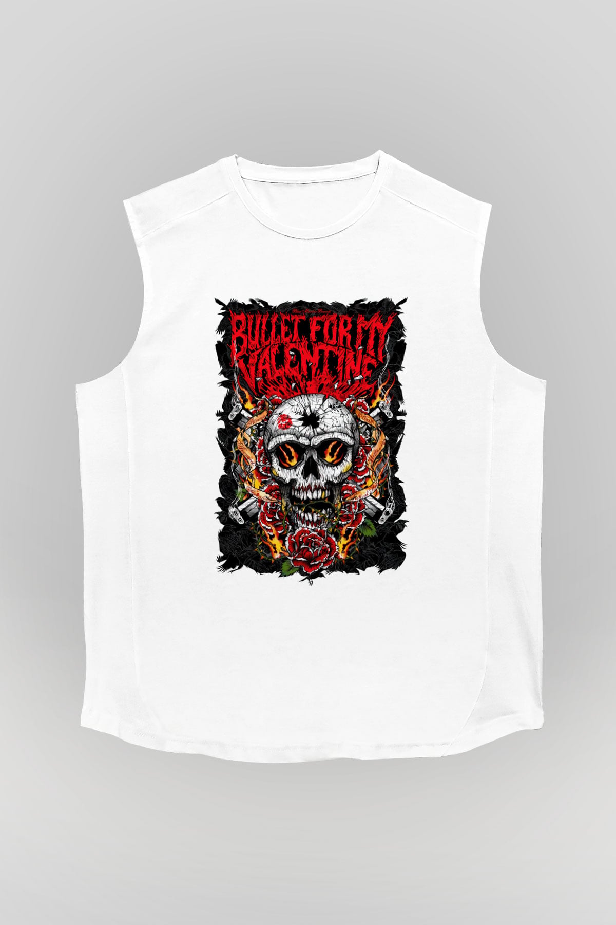Bullet for My Valentine Beyaz Unisex Kolsuz Tişört