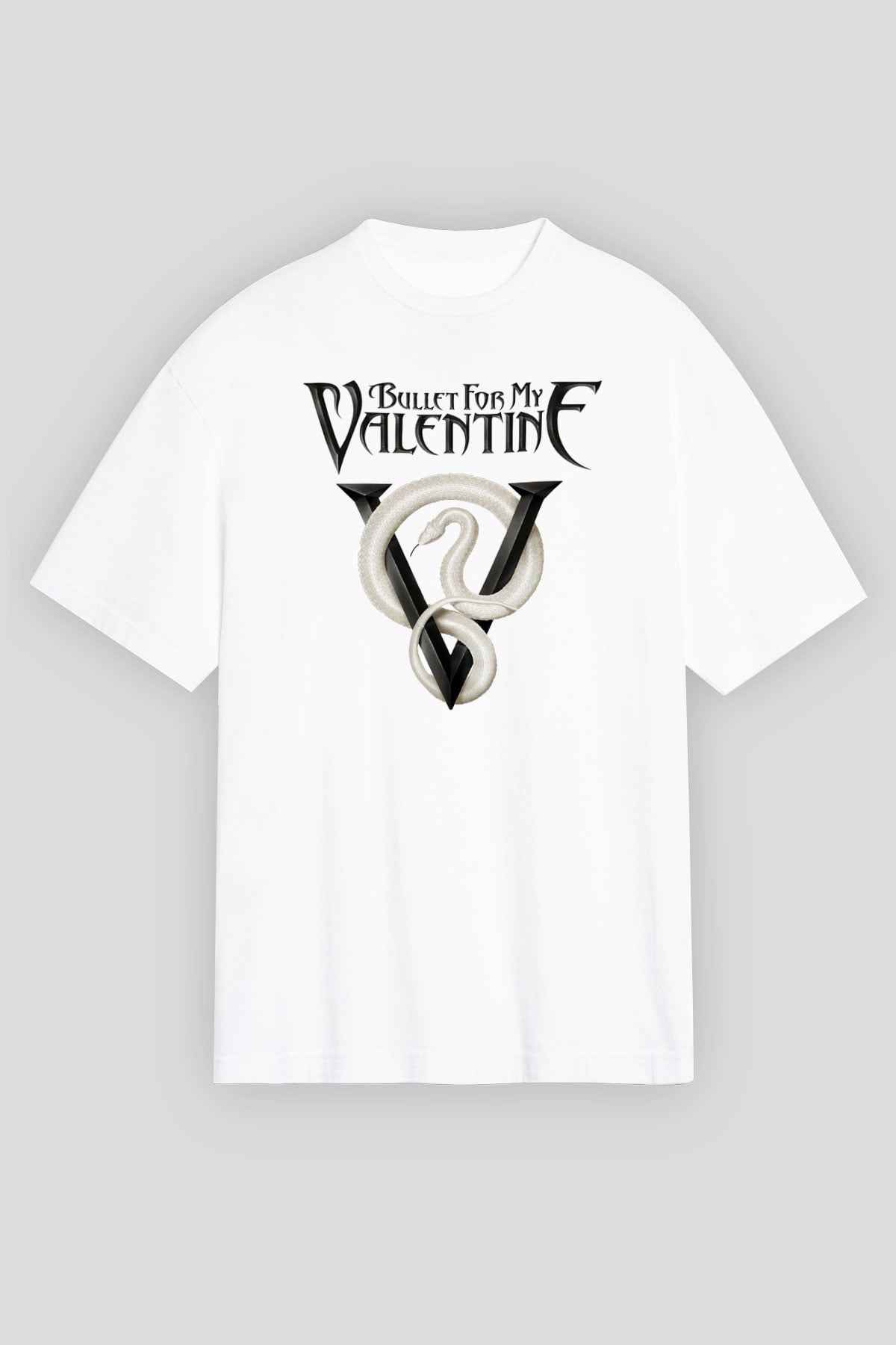 Bullet for My Valentine Beyaz Unisex Oversize Tişört T-Shirt