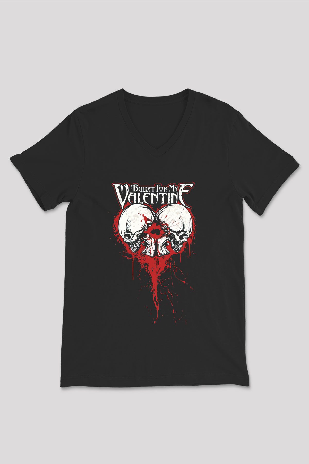 Bullet for My Valentine Siyah Unisex V Yaka Tişört T-Shirt