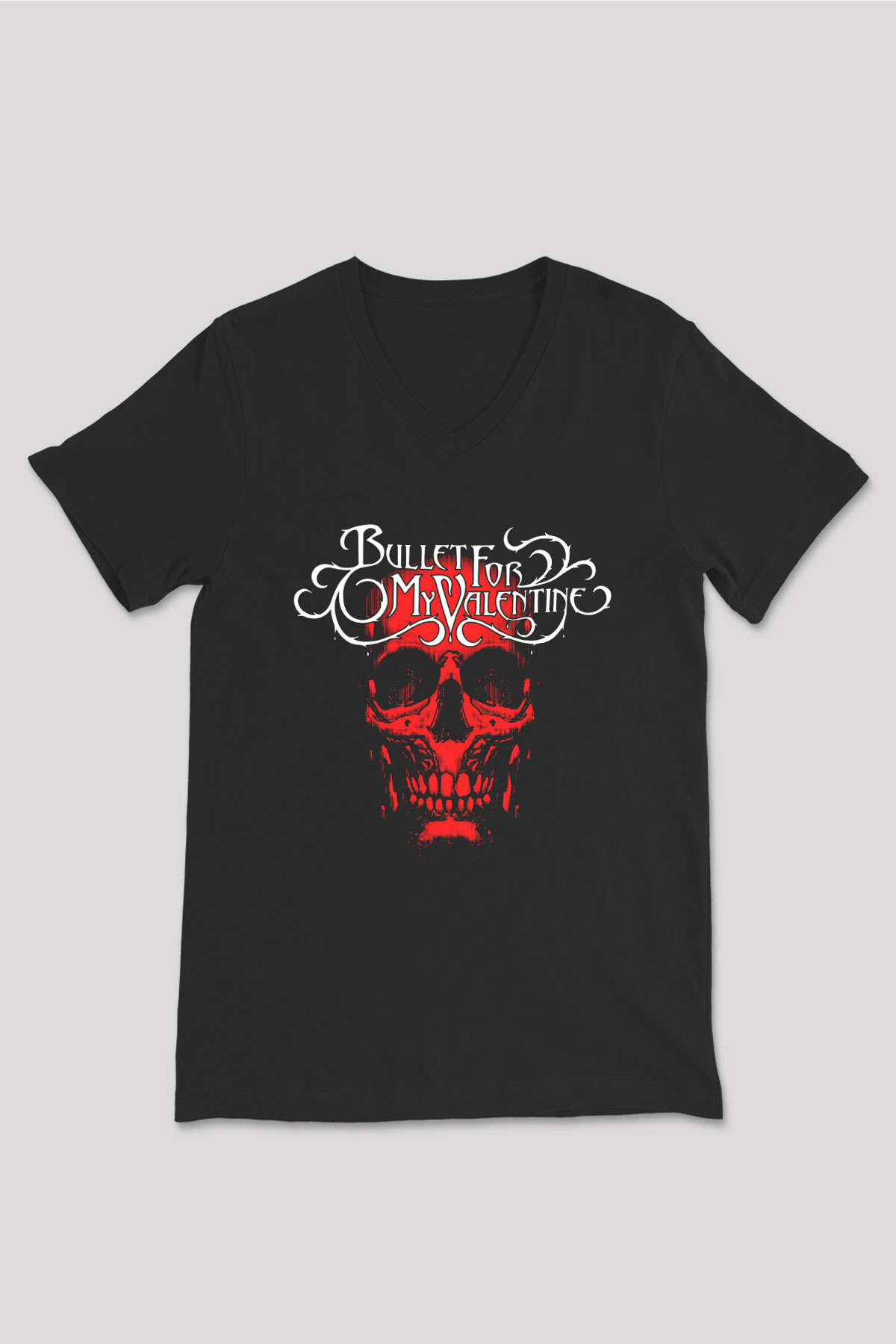 Bullet for My Valentine Siyah Unisex V Yaka Tişört T-Shirt