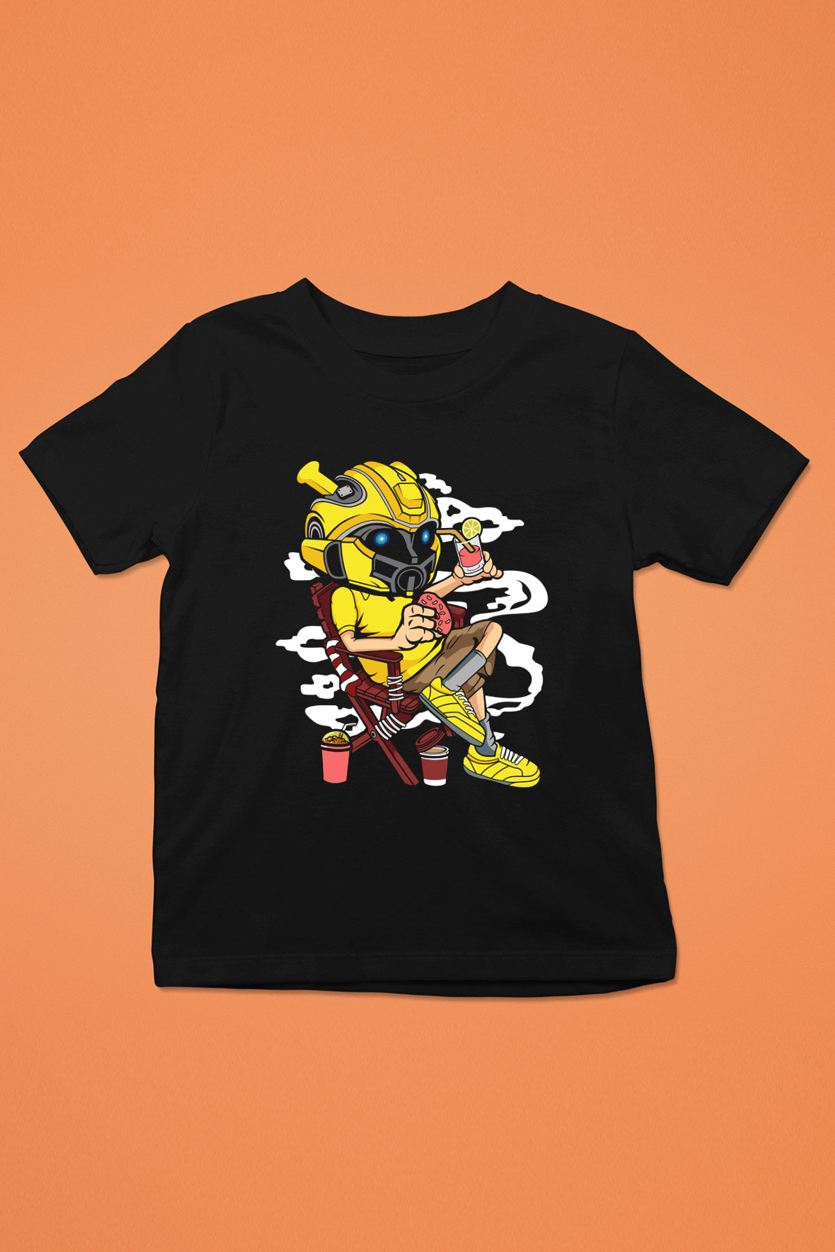 Bumble Bee Holiday Baskılı Unisex Siyah Çocuk Tişört