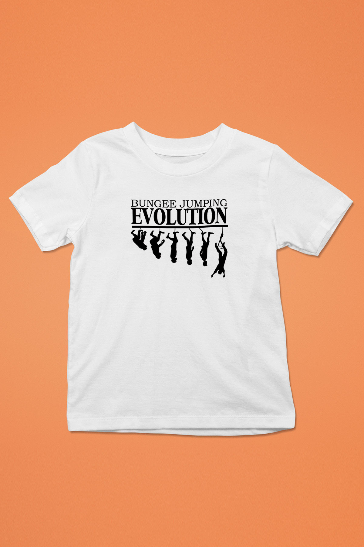 Bungee Jumping Baskılı Unisex Beyaz Çocuk Tişört - Tshirt