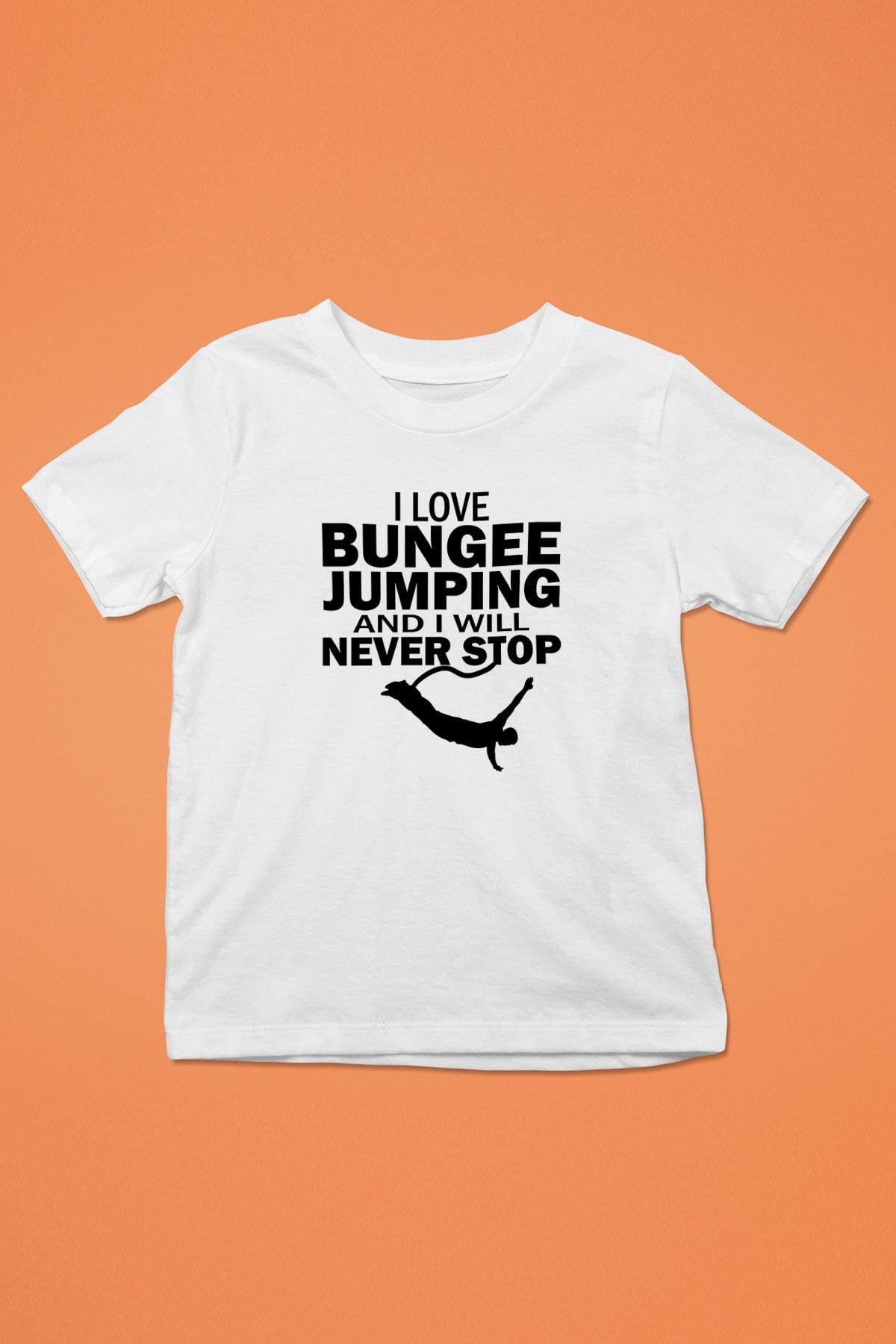 Bungee Jumping Baskılı Unisex Beyaz Çocuk Tişört - Tshirt