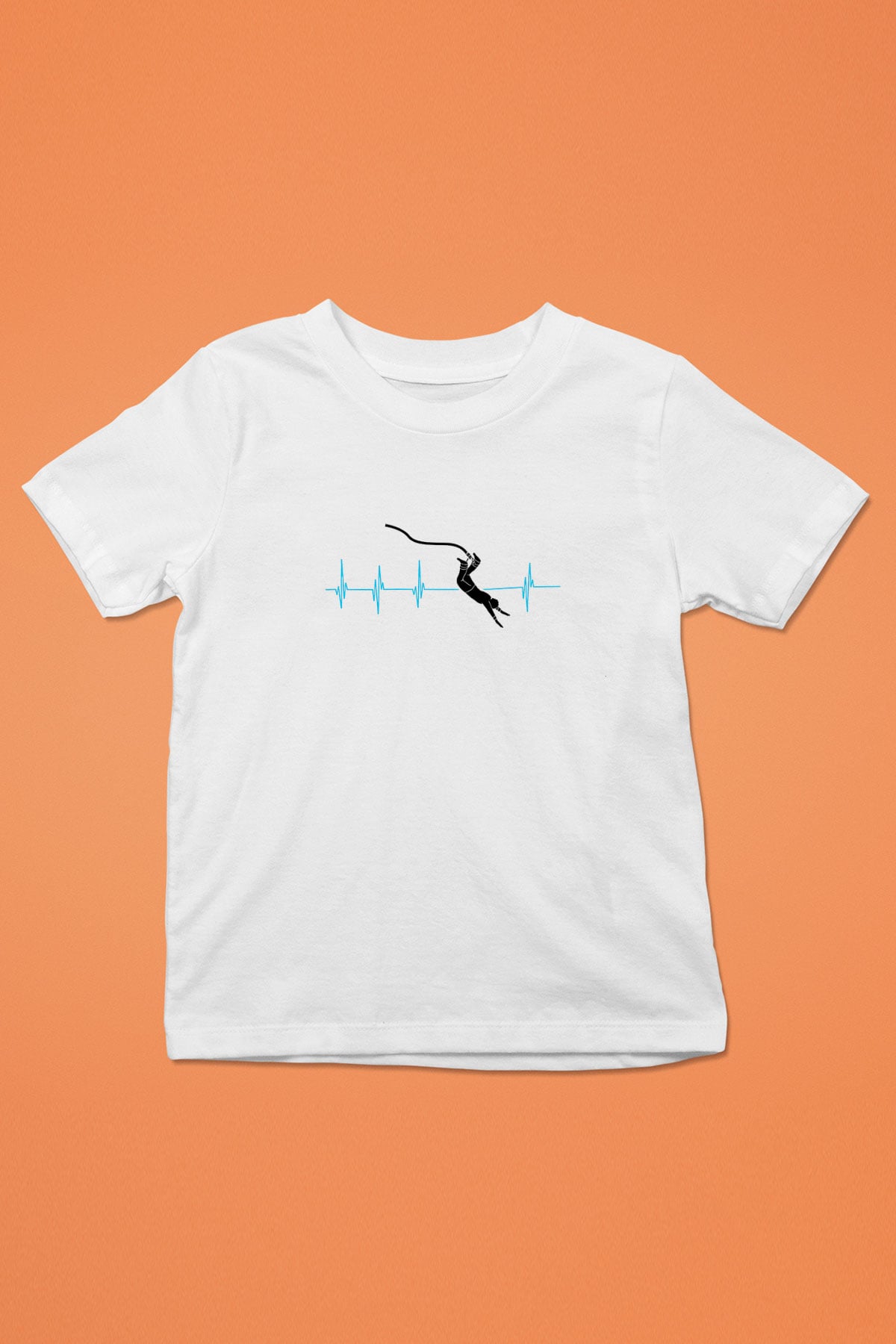 Bungee Jumping Baskılı Unisex Beyaz Çocuk Tişört - Tshirt