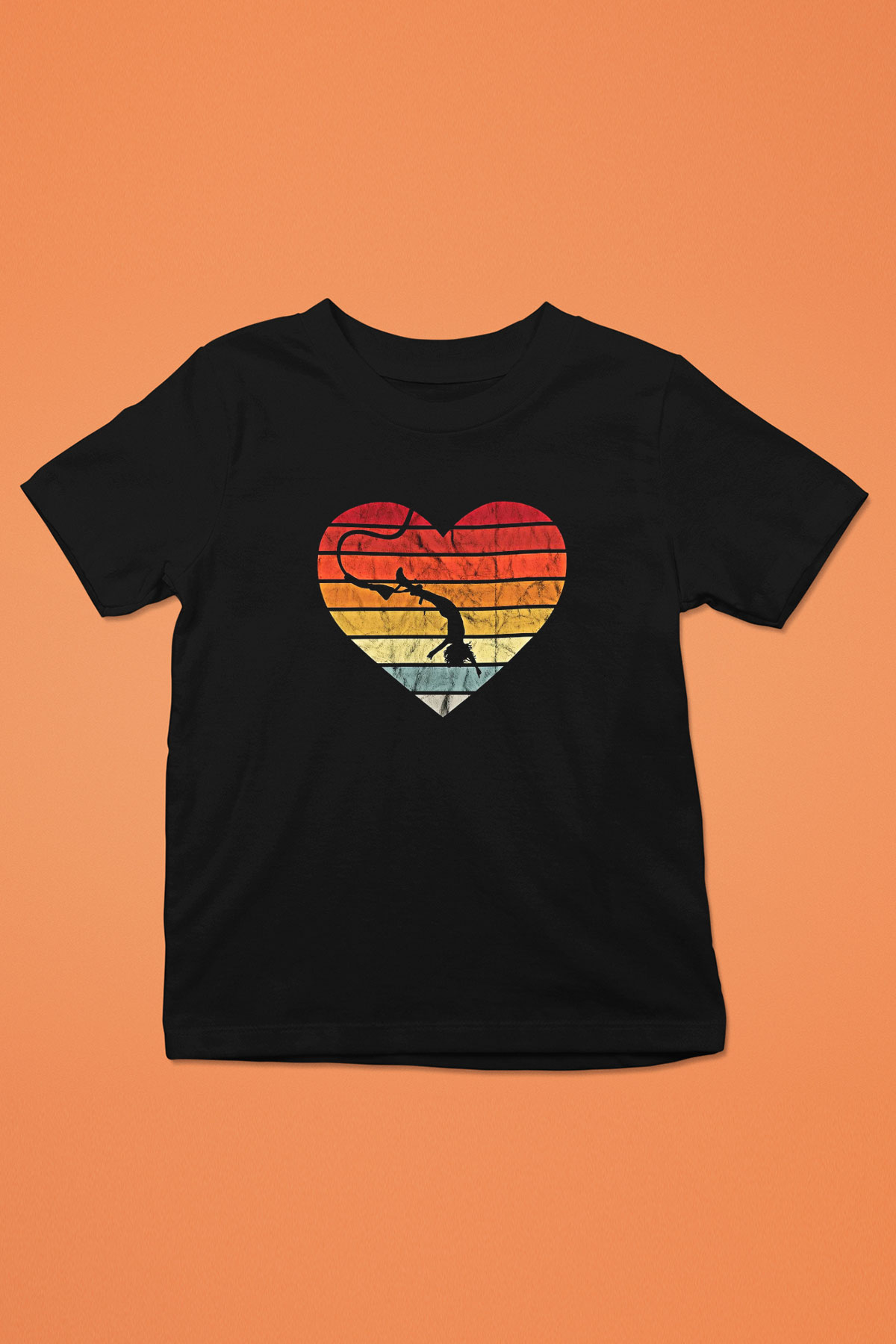 Bungee Jumping Baskılı Unisex Siyah Çocuk Tİşörtü - Tshirt