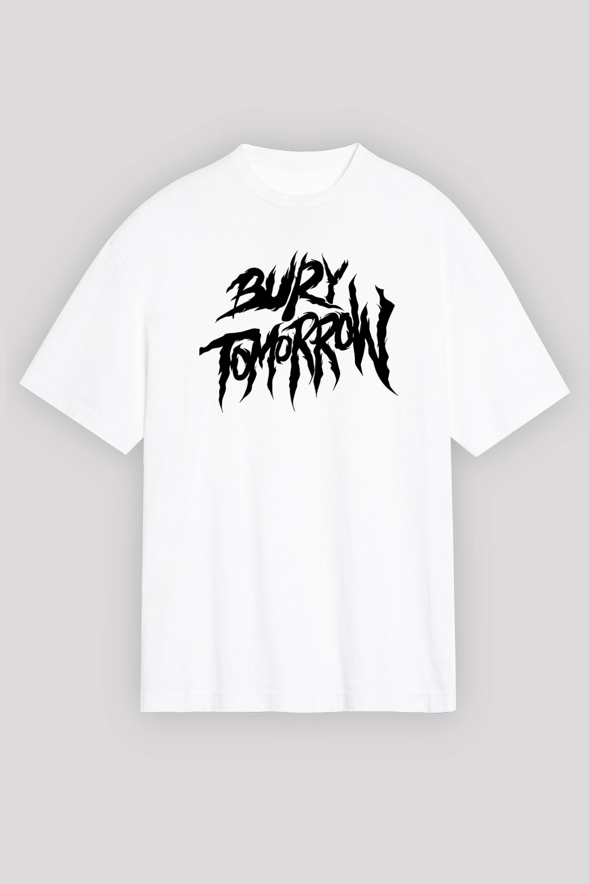 Bury Tomorrow Baskılı Beyaz Unisex Oversize Tişört - Tshirt