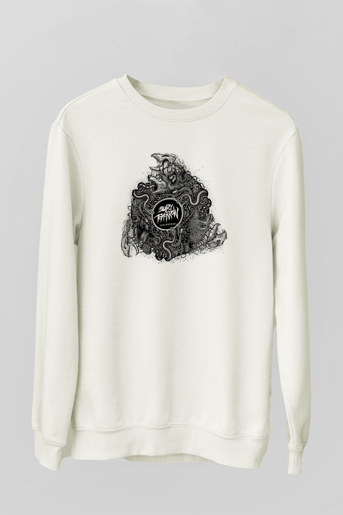 Bury Tomorrow Baskılı Beyaz Unisex Sweatshirt