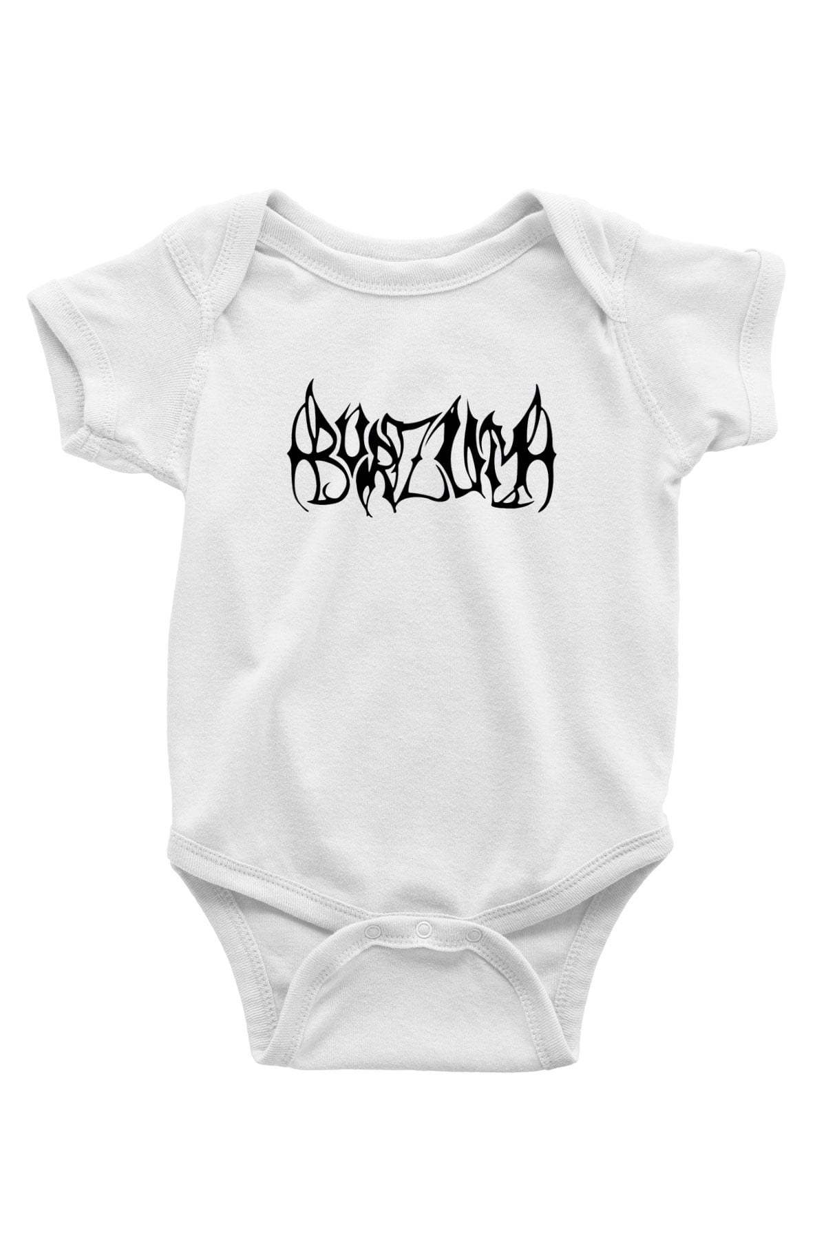 Burzum Baskılı Beyaz Unisex Bebek Body - Zıbın