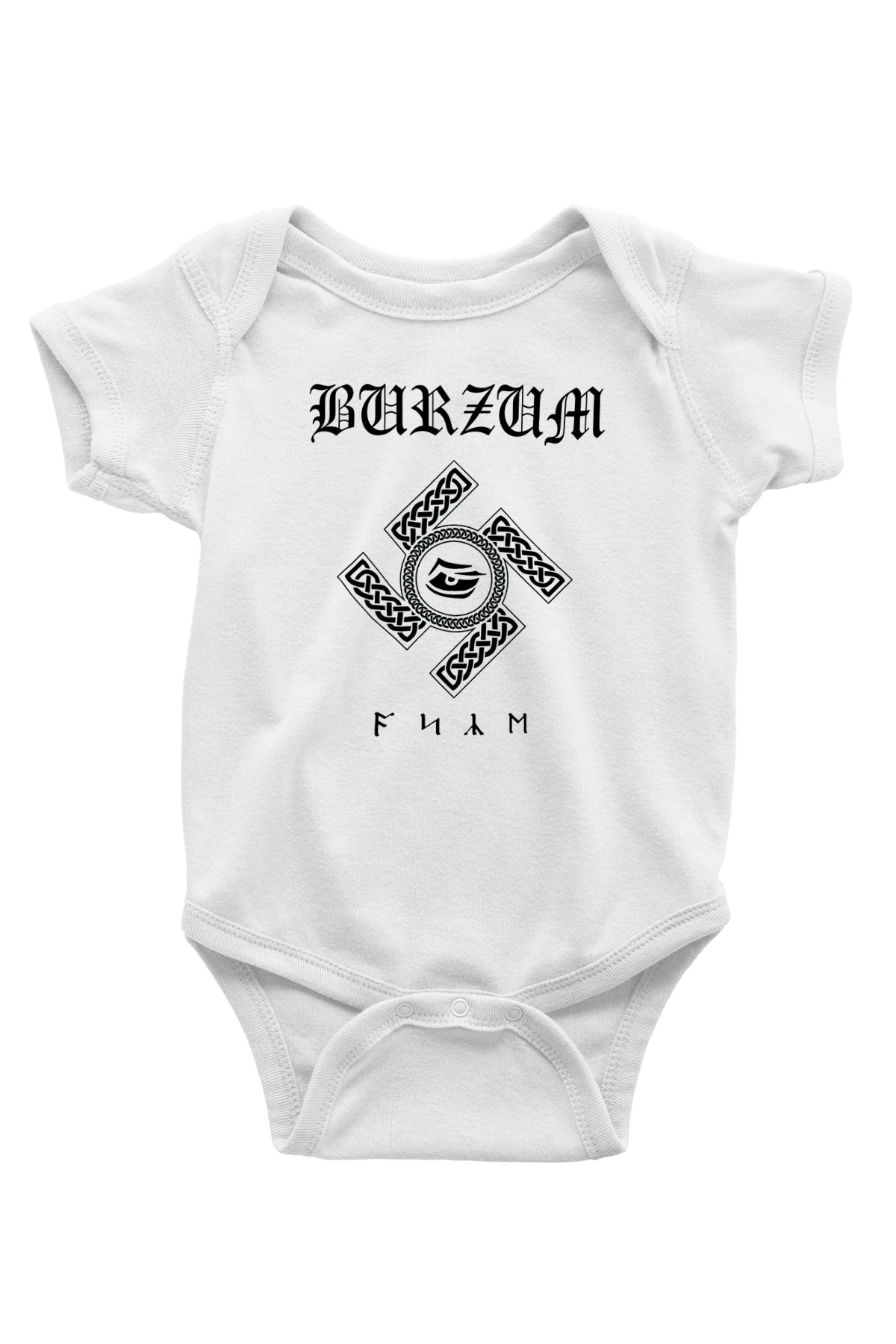 Burzum Baskılı Beyaz Unisex Bebek Body - Zıbın