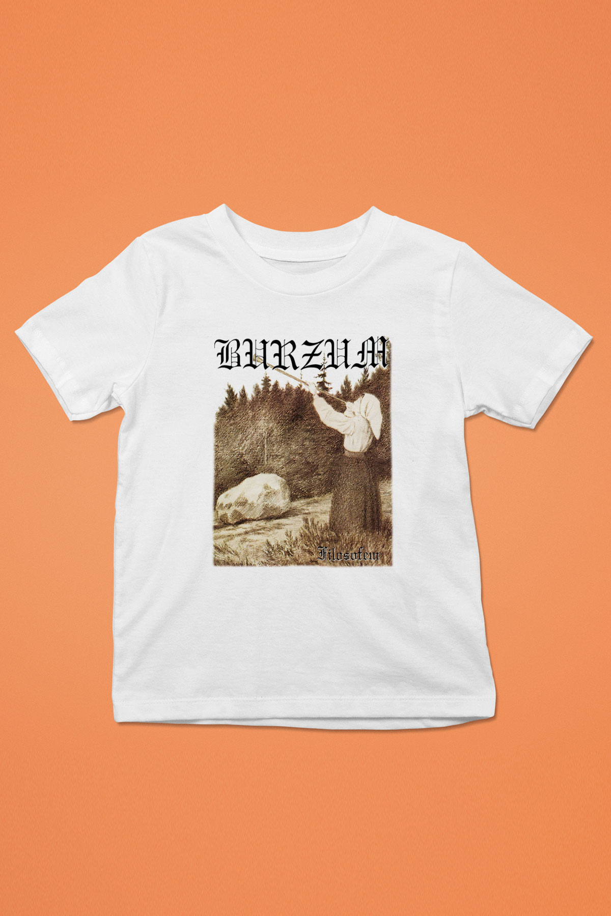 Burzum Baskılı Beyaz Unisex Çocuk Tişört