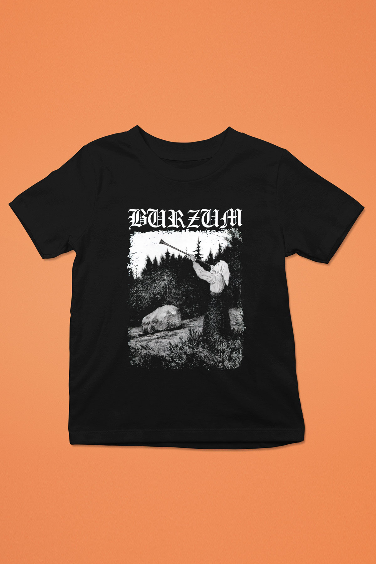 Burzum Baskılı Siyah Unisex Çocuk Tişört