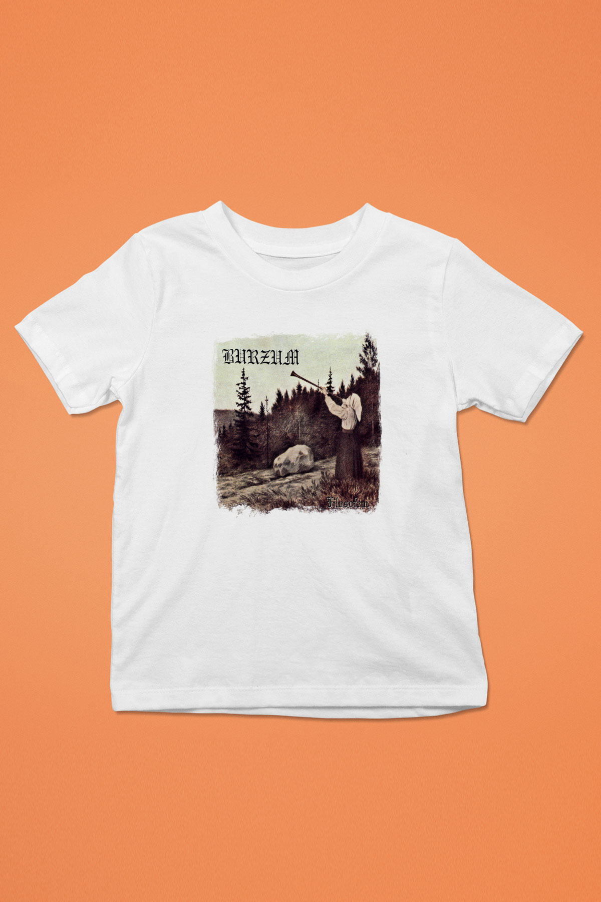 Burzum Baskılı Unisex Beyaz Çocuk Tişört