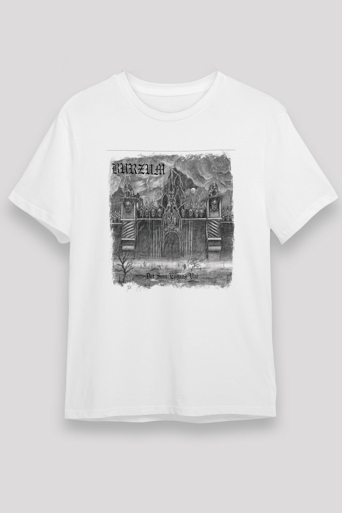 Burzum Baskılı Unisex Beyaz Tişört
