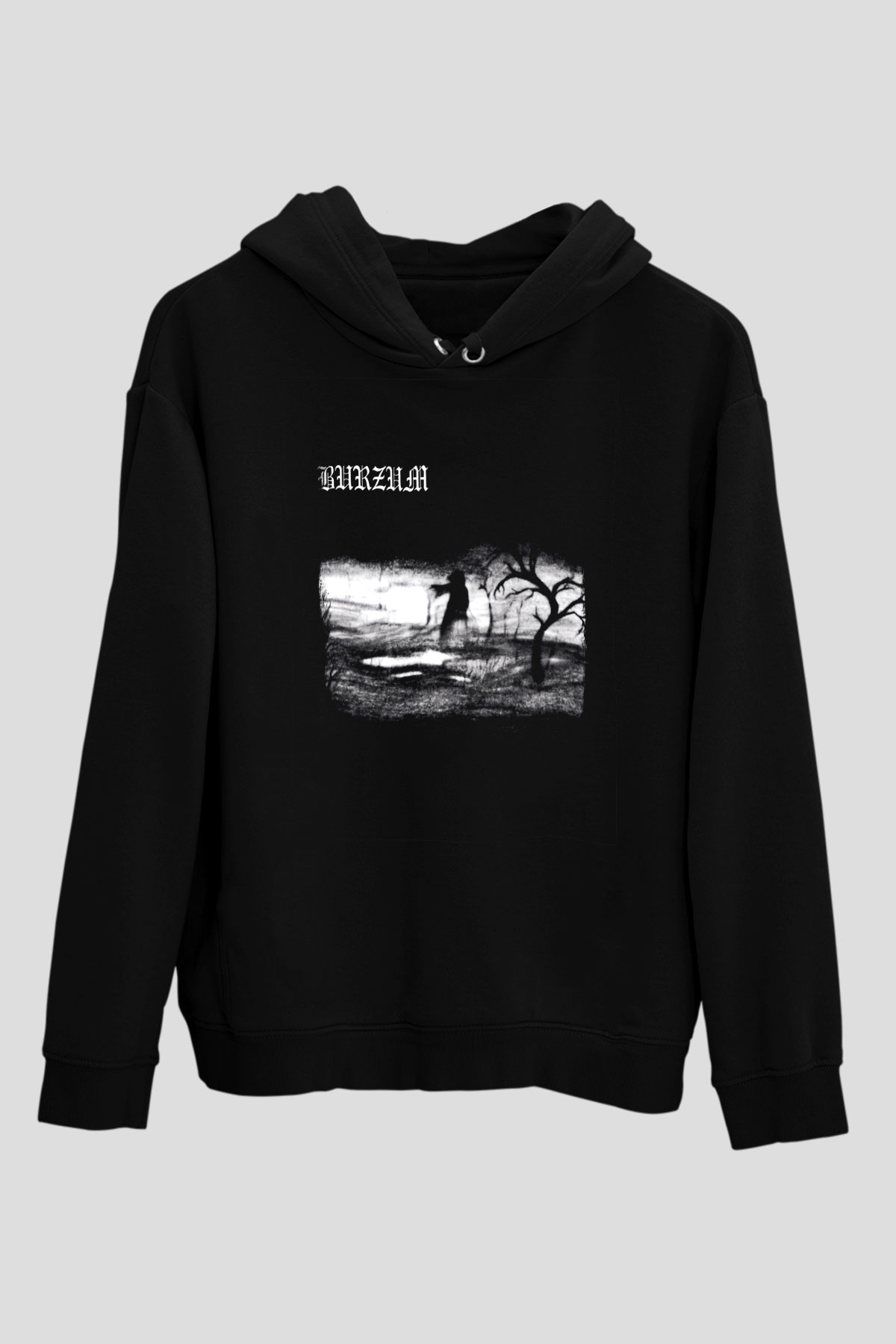 Burzum Baskılı Unisex Siyah Hoodie