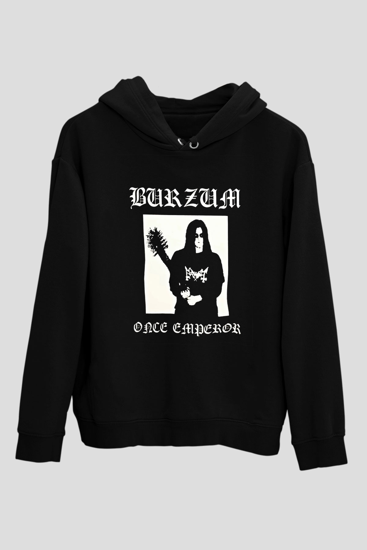 Burzum Baskılı Unisex Siyah Hoodie