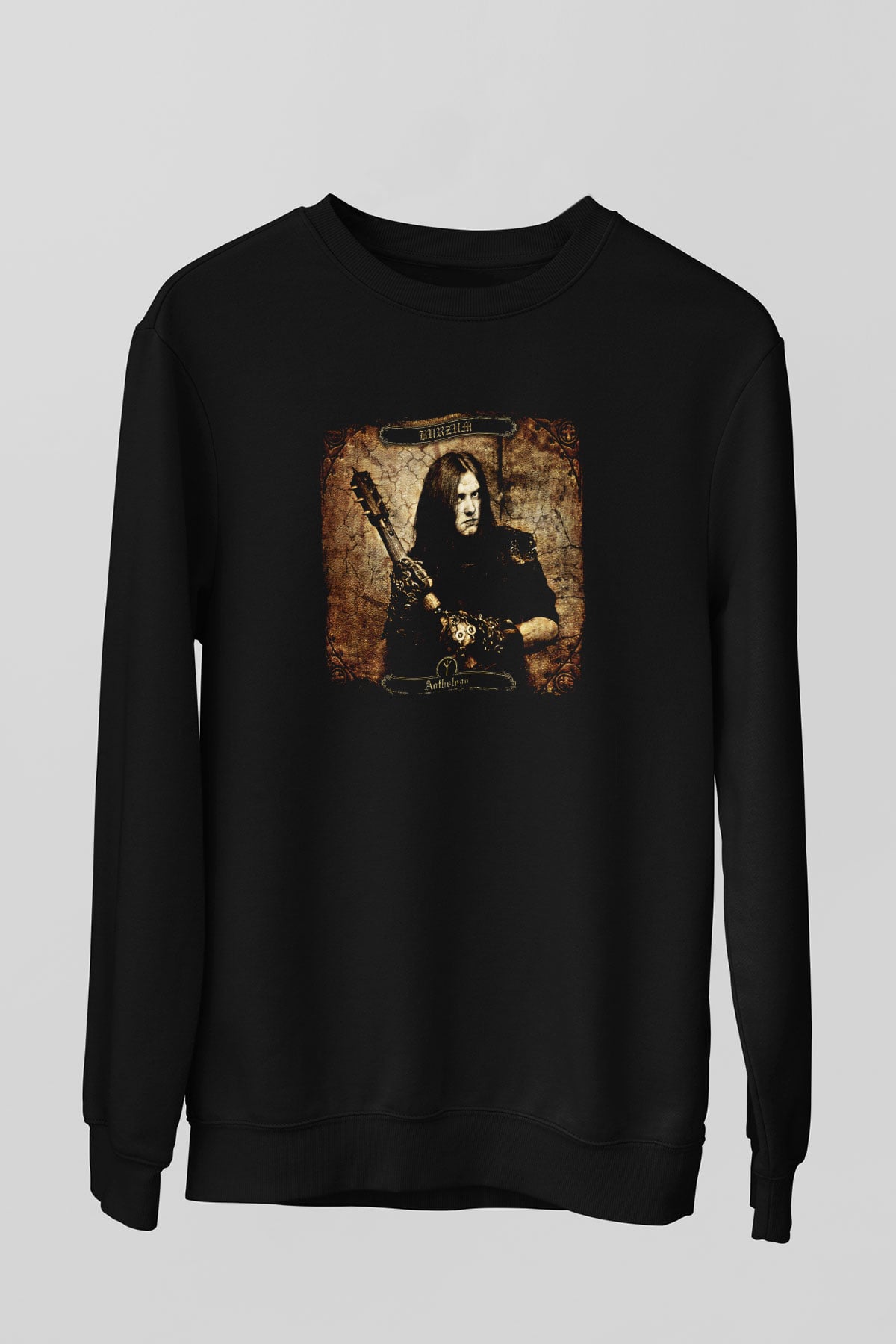 Burzum Baskılı Unisex Siyah Sweatshirt